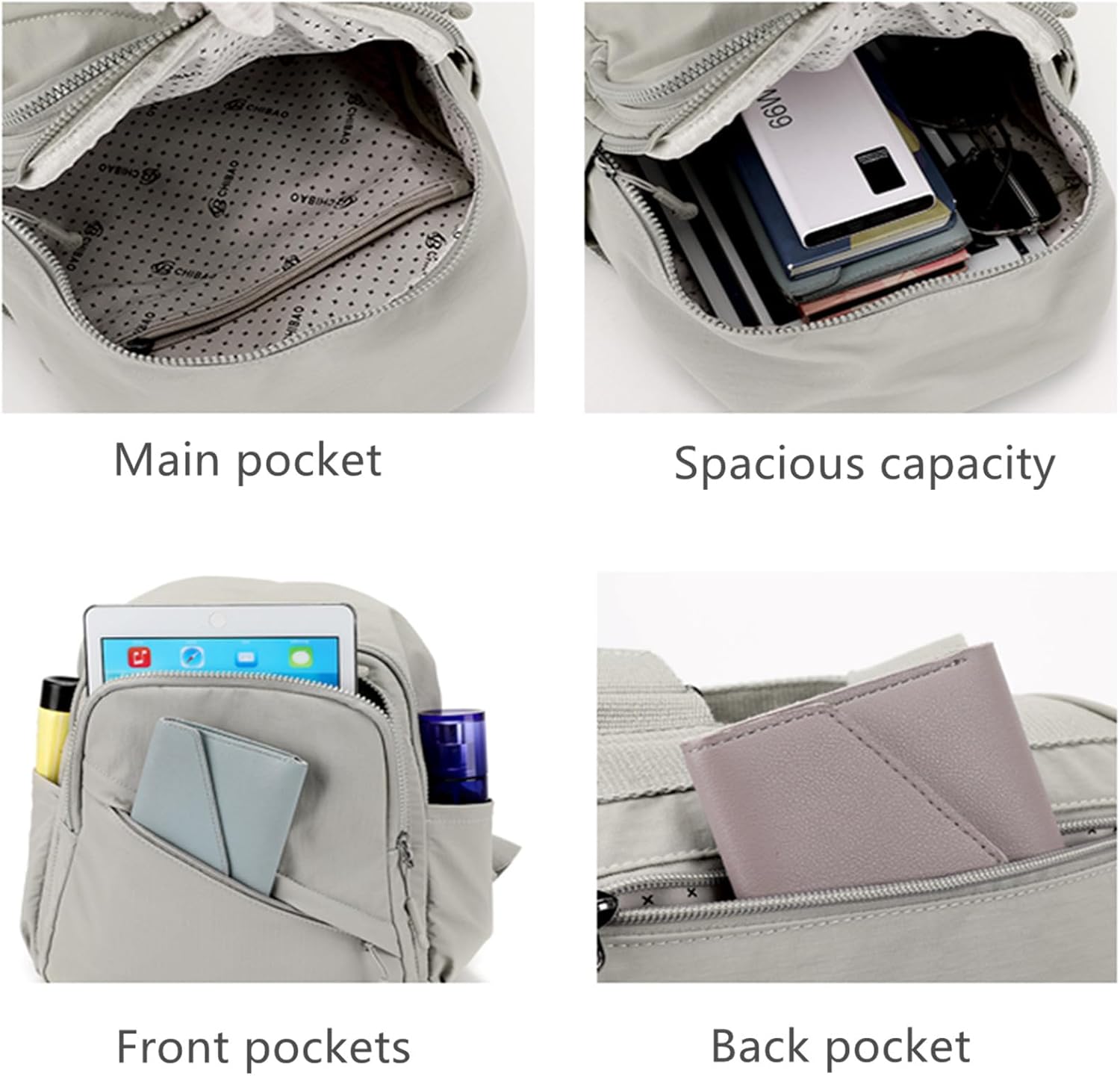 Backpack for Women Small, Mini Nylon Travel Backpack Purse, Shoulder Bag Cute Lightweight Daypack for Ladies (Lavender) - Image 4