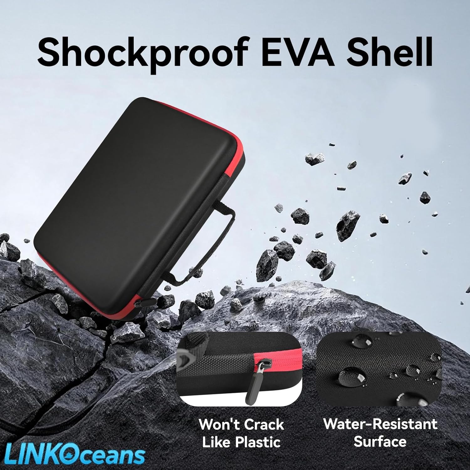 Battery Organizer with BT-168 Tester,EVA Battery Storage Case for 210+ AA AAA C D 9V, Fireproof Waterproof Explosionproof Portable Battery Holder for Home,Garage,Travel (Case Only)