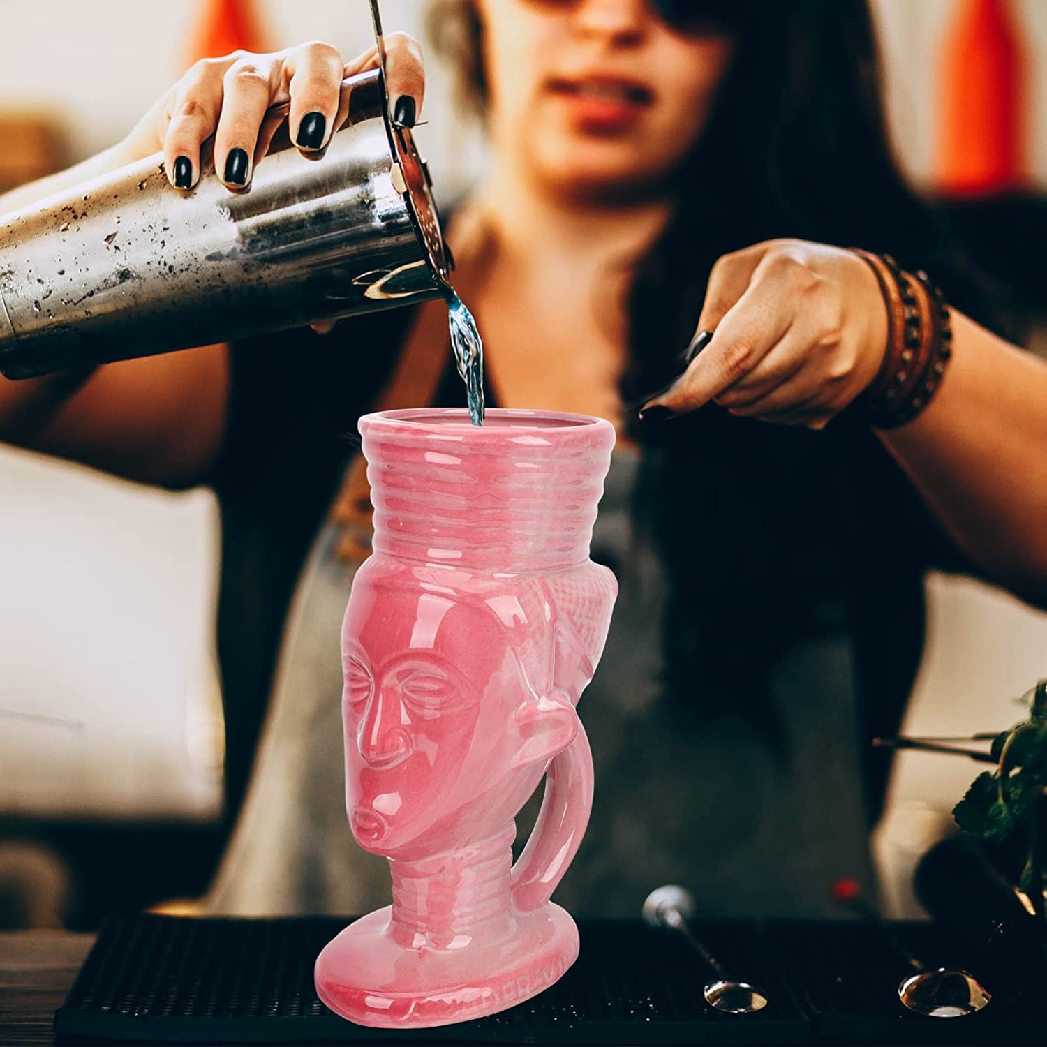 Taza de café Taza de té Taza Tazas de cerámica creativas Juego de vidrio Taza con forma humana Novedad Taza de café Tazas Vaso de degustación Bebidas Tazas for beber for fiestas en Hawai Bares Restaur