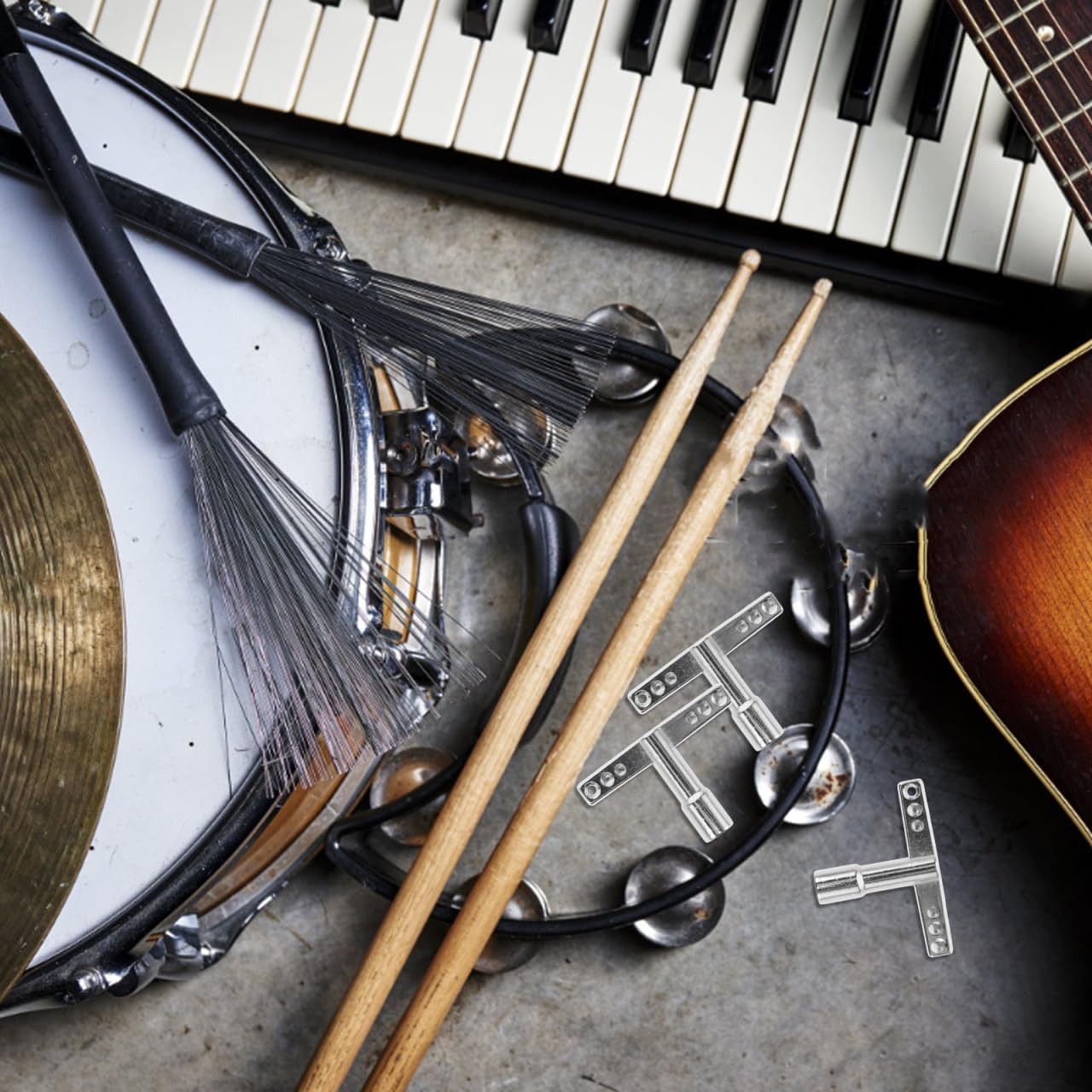 VICASKY 25stücke Teiliges Set Drum Tuning Schlüssel T-förmiger Werkzeug Für Schlagzeug Robust Und Langlebig Für Musiker Und Percussionisten Schnelle Und Anpassung Von Trommelzubehör