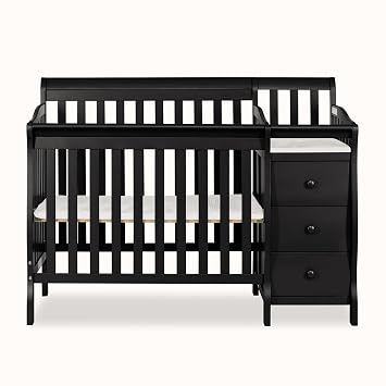 Dream On Me Jayden 3 in 1 Portable Convertible with Changer Conversion Post, Black