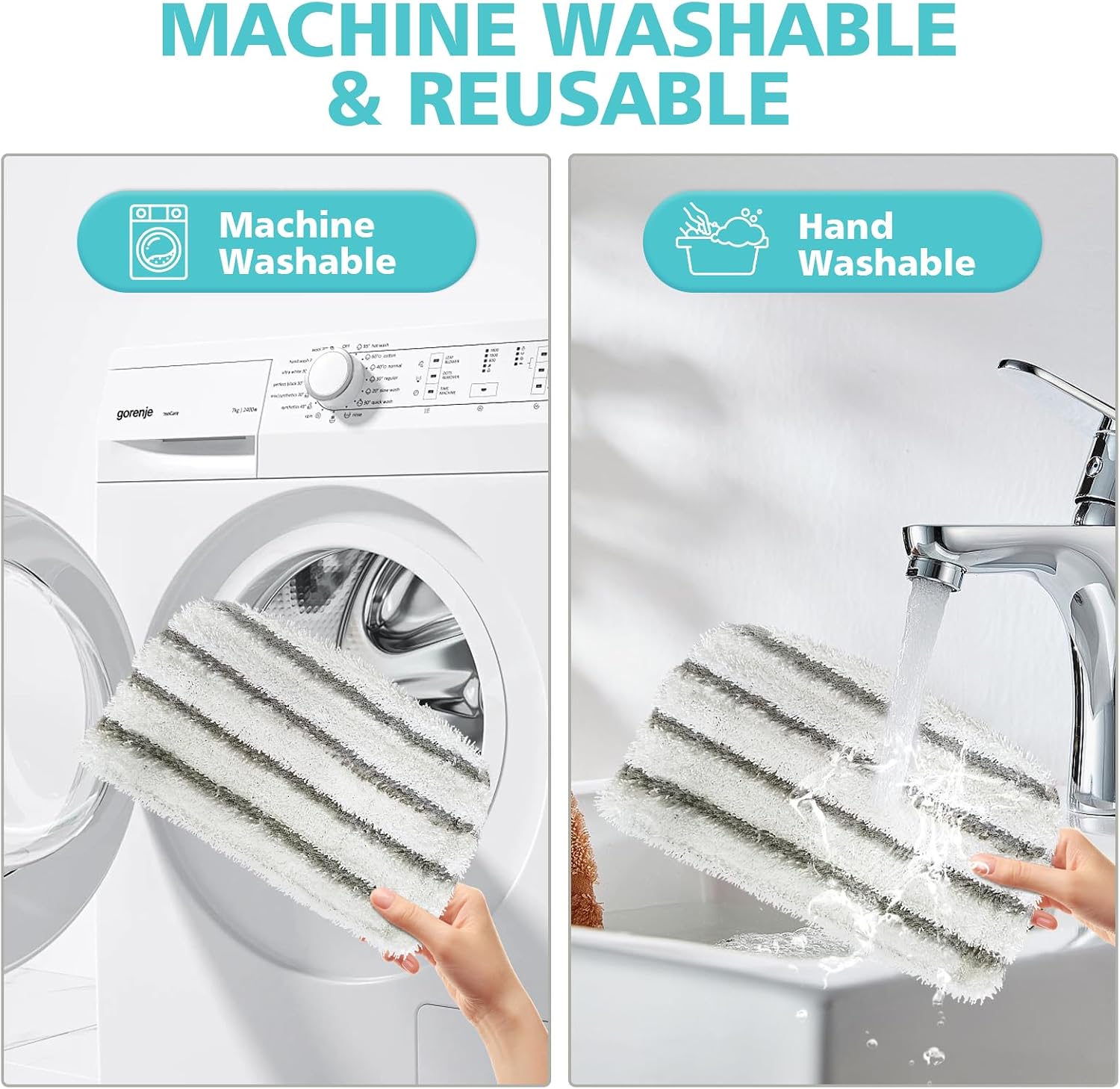 Steam Mop Pads for Shark Steam Mop S1000, S1000A, S1000C, S1000WM, S1001C - Dirt Grip, Washable & Reusable for All Floor Clean-3 Pack