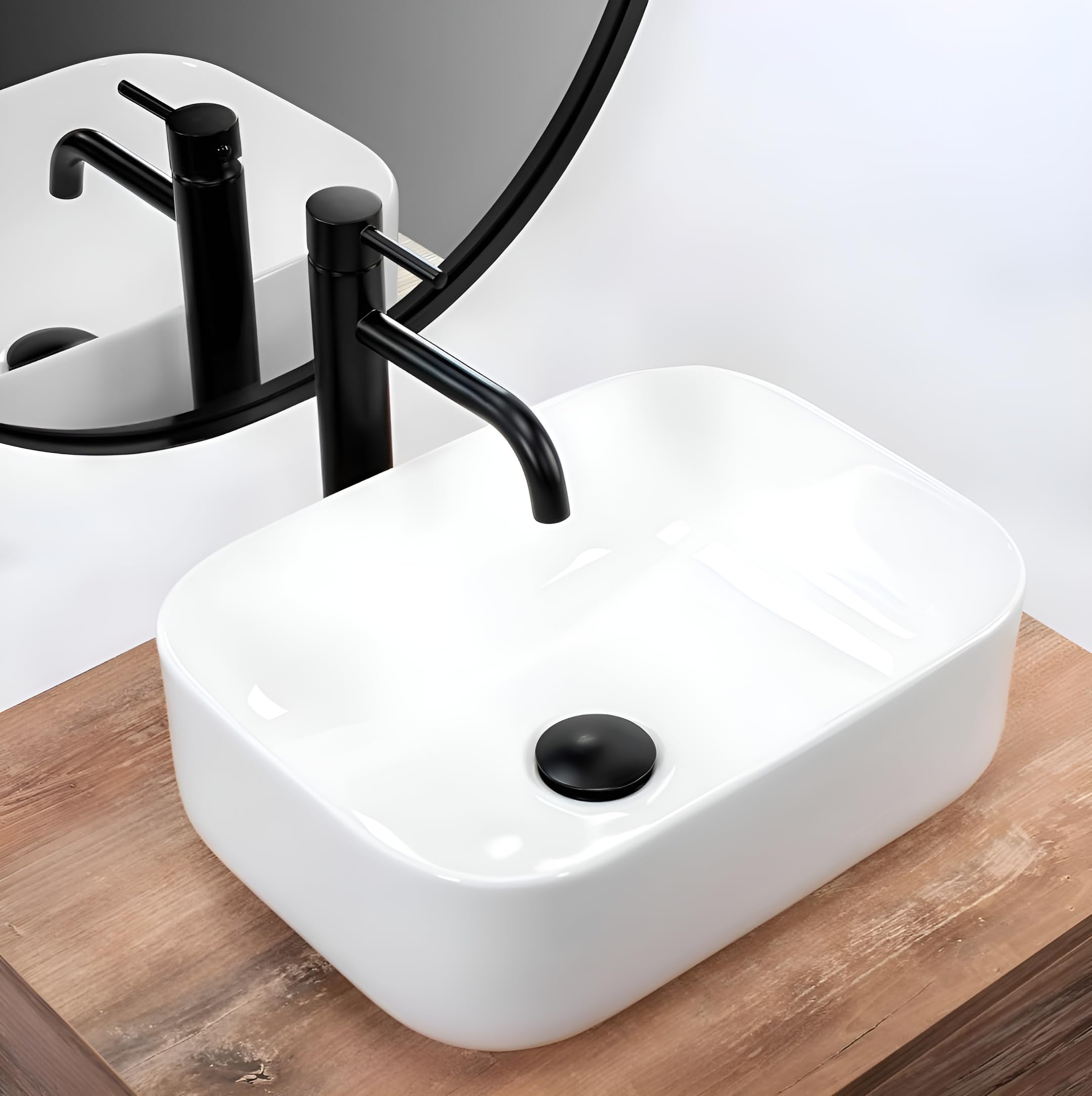 Syon ITA Premium Ceramic Table Top Wash Basin (16 inch X 12 inch)