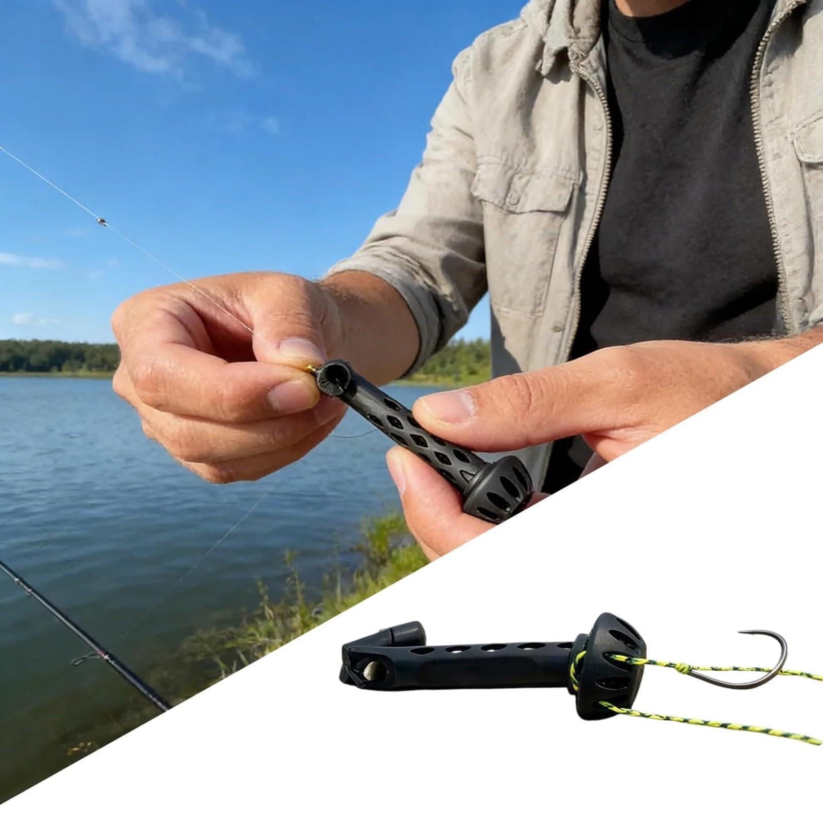 Fly Fishing Magnetic Fly Threader,Fishing Accessory to Easily Rig Small Flies & Tippet on Water,Magnetic Fly Threader,Universal Threading Aid,Portable Fly Tying Accessory for Anglers