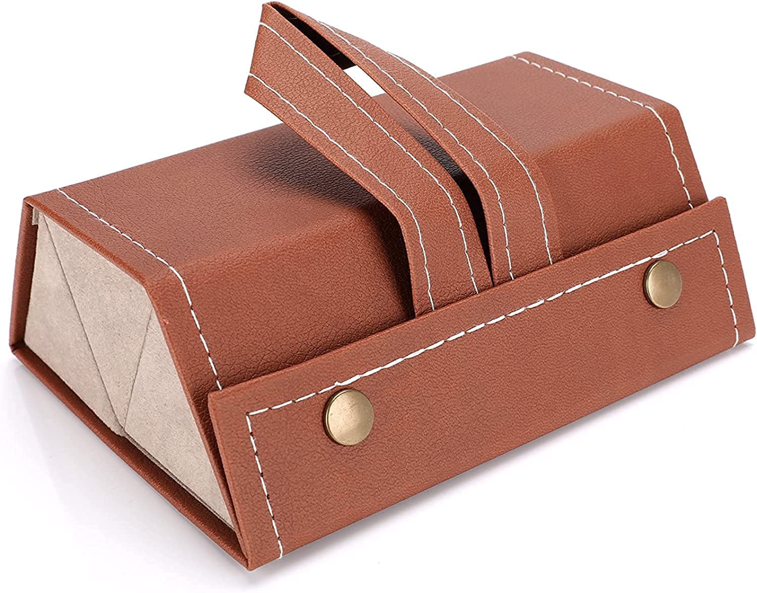 PARYAVARAN 3-Slot Foldable Leather Sunglasses Travel Organizer Case Eyeglasses Storage Box for Protective Glasses Multiple Hanging Eyewear Holder Display-picture-22