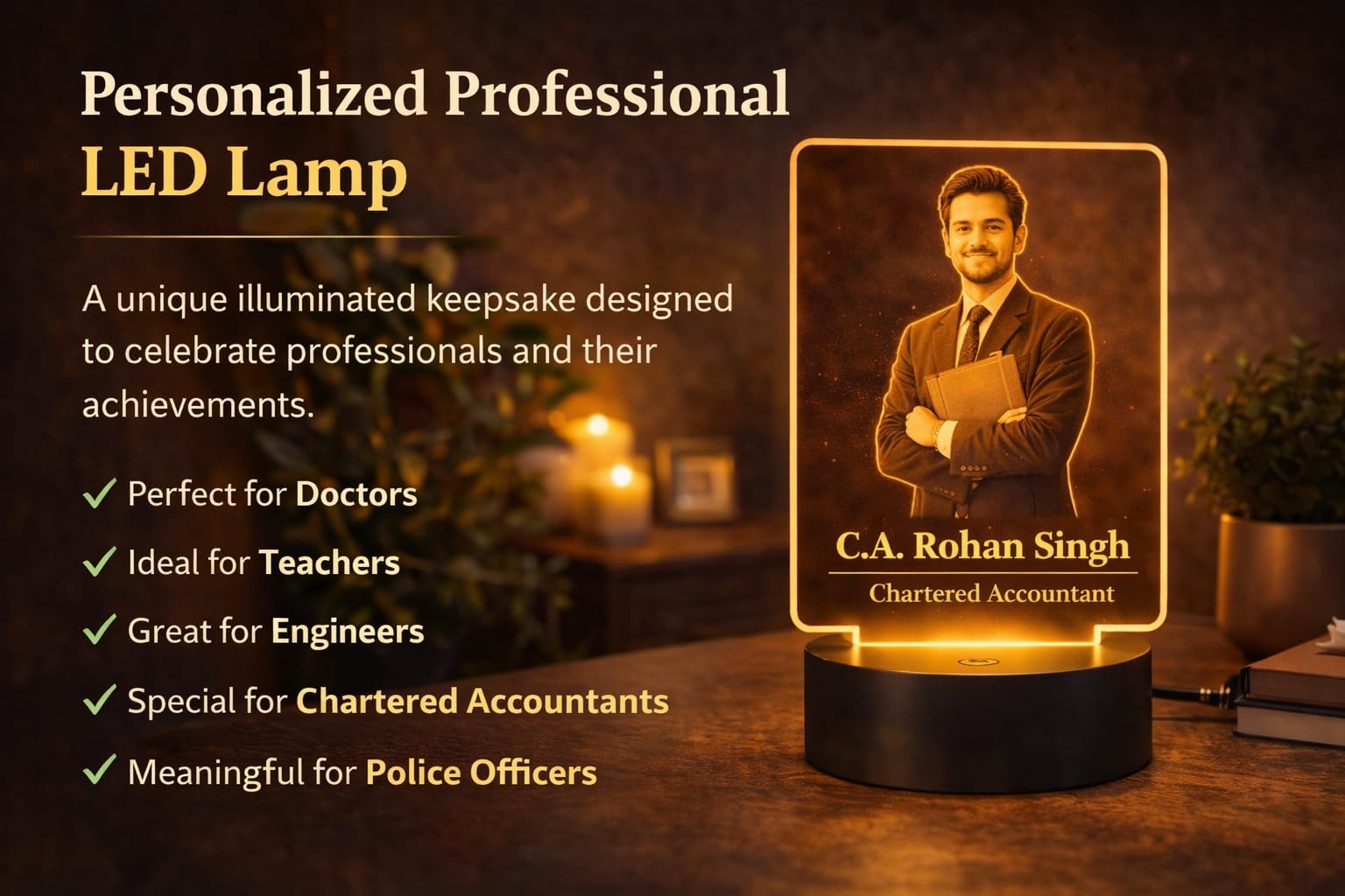 Personalized Photo LED Lamp - Custom Name & Gift -3