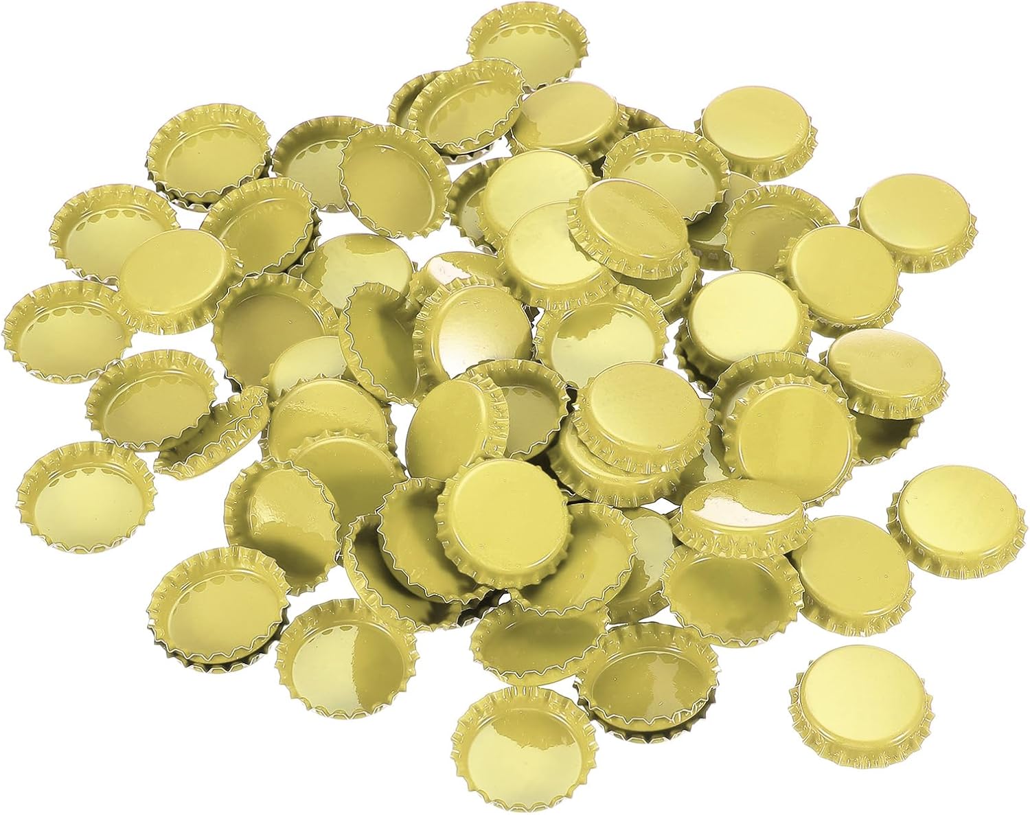 PATIKIL 100PCS Bottle Caps for Crafts, Decorative Bottle Cap Double-Sided Printing for Hair Bows DIY Craft Pendants Scrapbooking Embellishments, Yellow