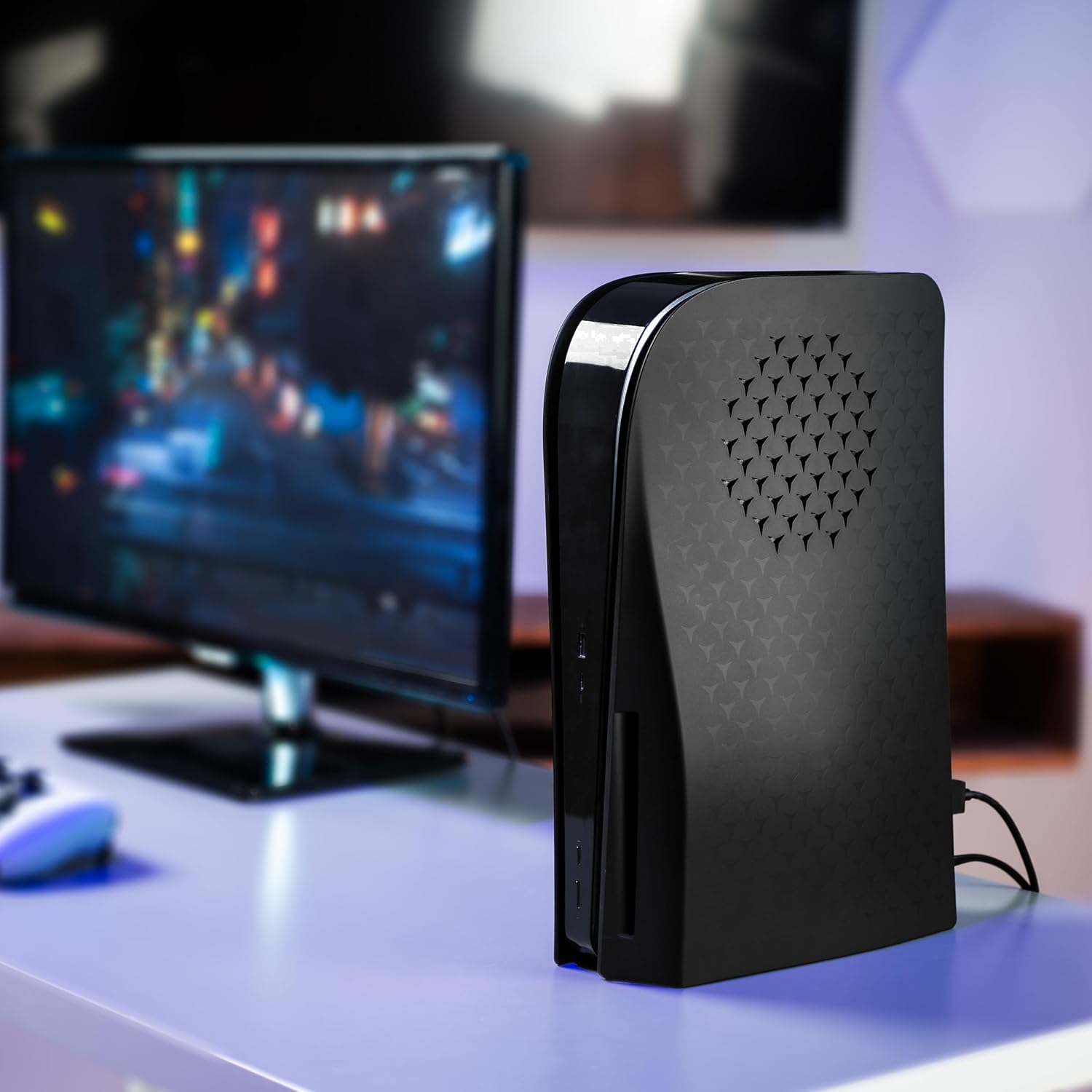 Glistco Black Plates Pro Replacement Shell Compatible with Standard PS5 - Cover Plates for PS5 Disc Edition (Matte Black)