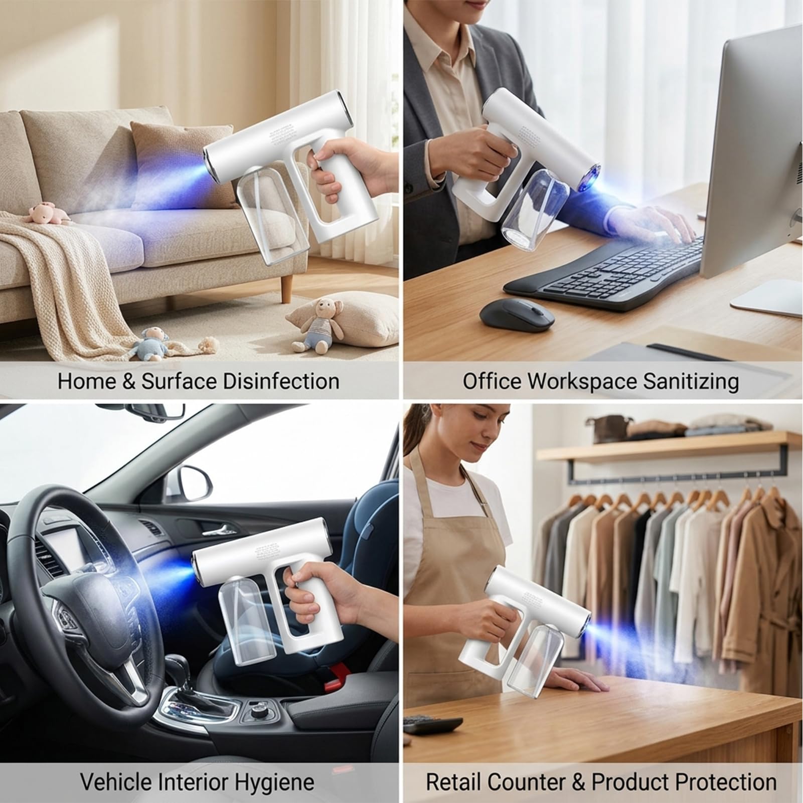 Hand-Nebelmaschine, wiederaufladbares ULV-Nano-Sprühgerät, elektrostatisches tragbares Sprühgerät, elektrische Nebelmaschine mit großer Kapazität, Desinfektion für Auto,