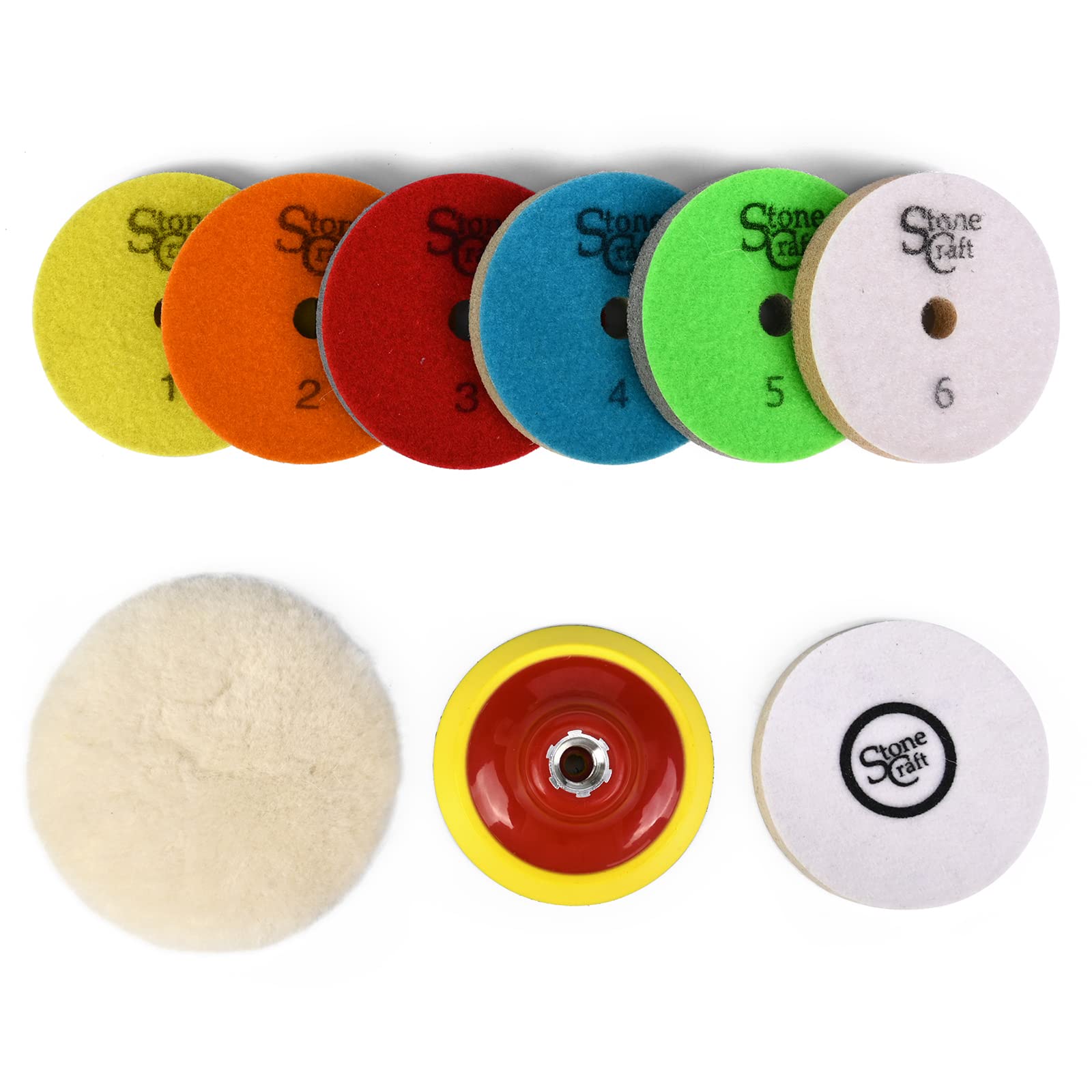 Buy Stonecraft Diamond Polishing Sponge Set 6 Step Wet 4" + Wool