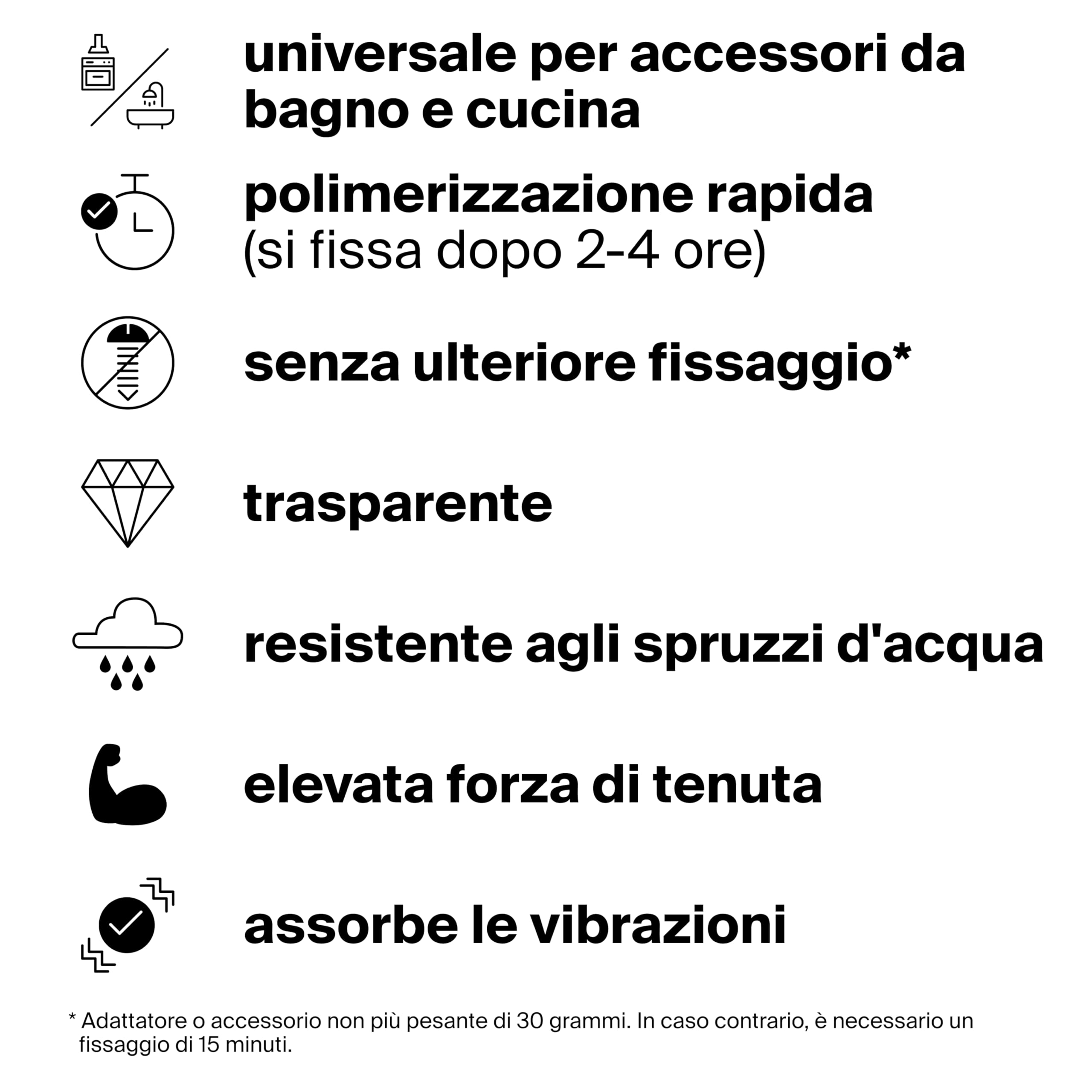 Fischer 4 Pz Colla Fissaggio Accessori Bagno su Piastrelle, Bicomponente, Senza Foratura, per Bagno e Cucina, Tenuta Affidabile, 4 bustine da 4g