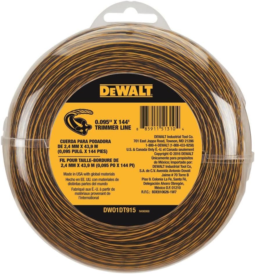 DEWALT DWO1DT915 Trimmer Replacement Line, 144Feet by 0.