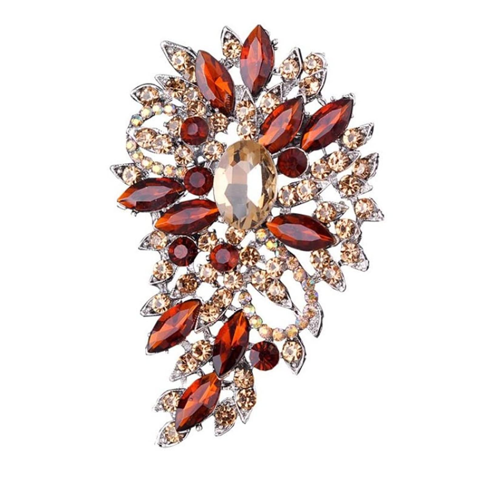 Broche de flor de gota de agua de cristal brillante para mujer, joyería refinada chapada en oro para fiestas, regalos y ocasiones especiales