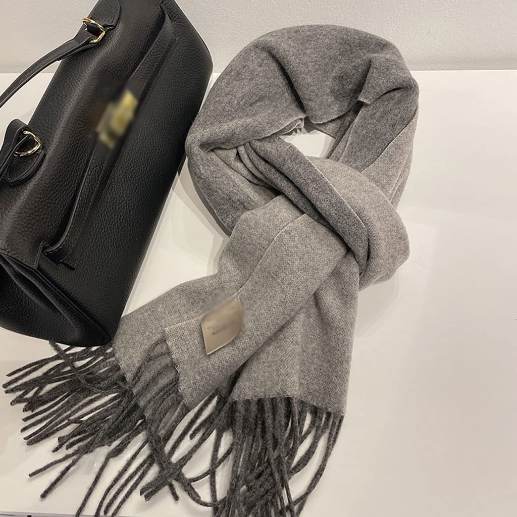 Sciarpa Scialle Sciarpa calda della sciarpa di inverno della lana pura delle donne calde Sciarpe solide di modo Casual Sciarpa casual Cashmere nappa lunga scialle Stola Elegante