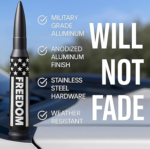 Miniatura 2 de EcoAuto Badass - Antena de coche para Dodge Ram y Ford F150 F250 F350 Super Duty Ford Raptor Bronco Trucks  Diseño antirrobo antena de radio para