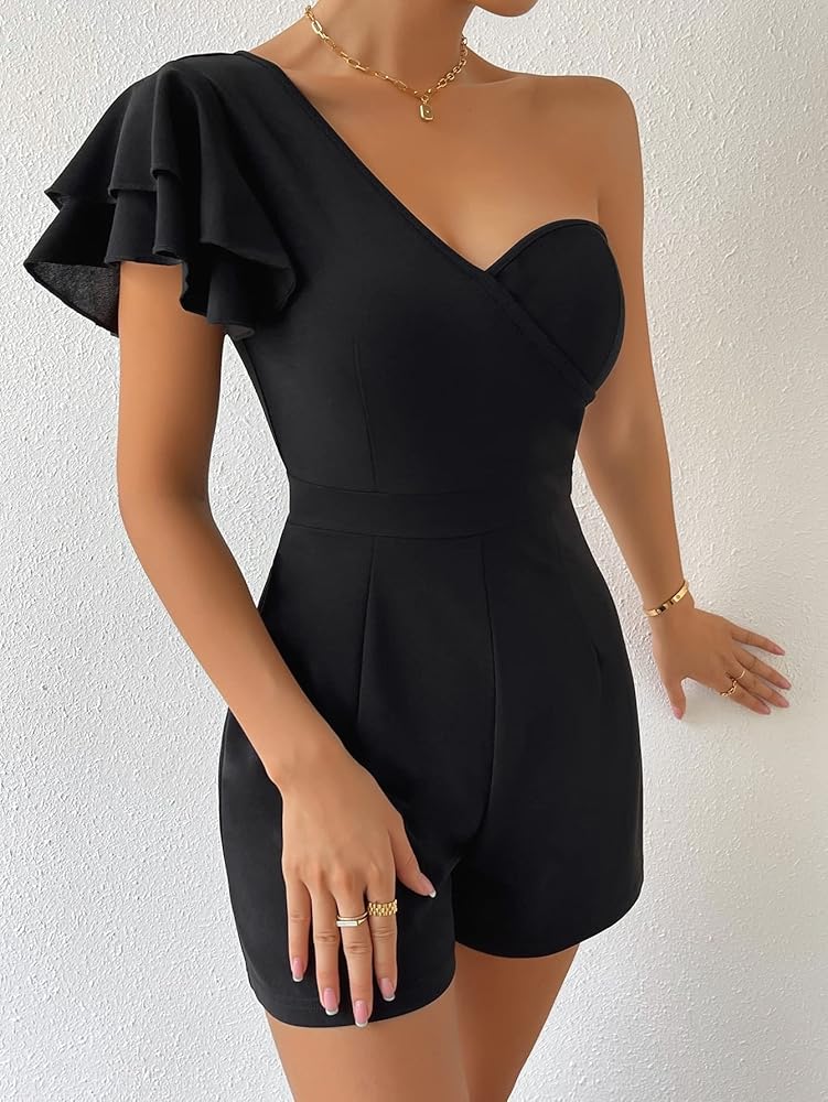 Ameri　ONE SIDE SHOULDER ROMPERS Ameri ONE SIDE SHOULDER ROMPERS