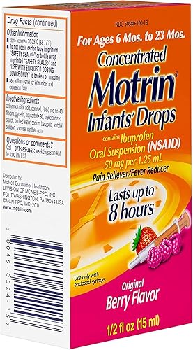 Miniatura 8 de Motrin Gotas concentradas para bebés, reductor de fiebre, ibuprofeno, sabor a bayas.5 onzas (paquete de 2)