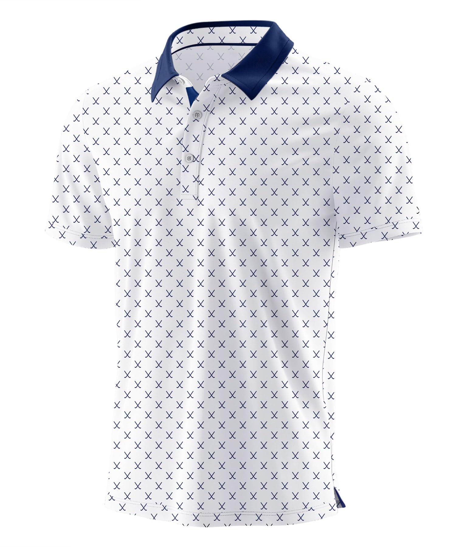 QIXING Polo da golf estiva da uomo traspirante stampata a maniche corte ad asciugatura rapida magliette da golf casual da uomo