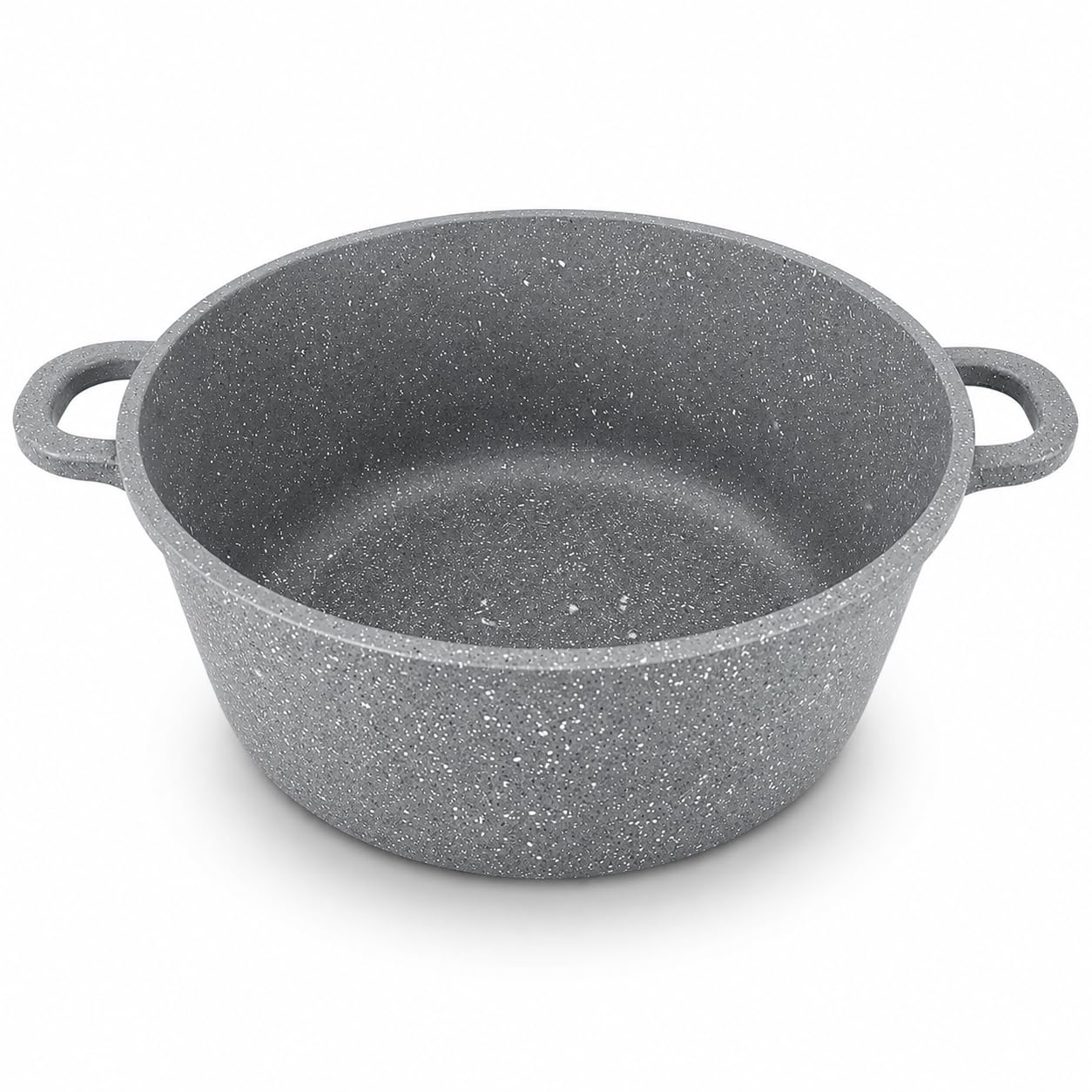 Faitout Cocotte Marmite Roc-Tec® 16,20,24 ou 28 cm + Couvercle Vraies Particules de Pierre. Antiadhésif. Tous Feux dont Induction + Four (24cm)