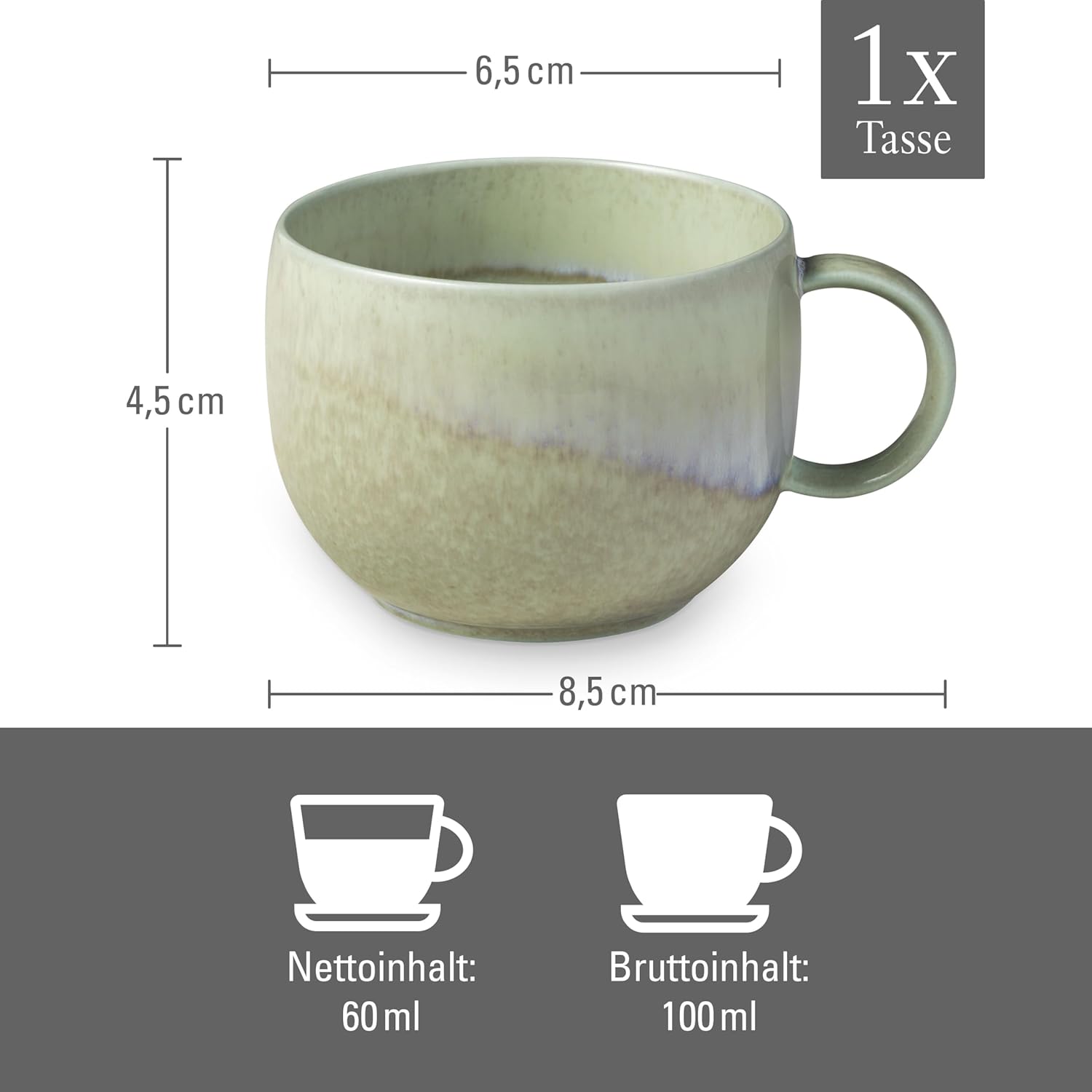 like. by Villeroy & Boch Perlemor Alga espresso cup, 60 ml, green