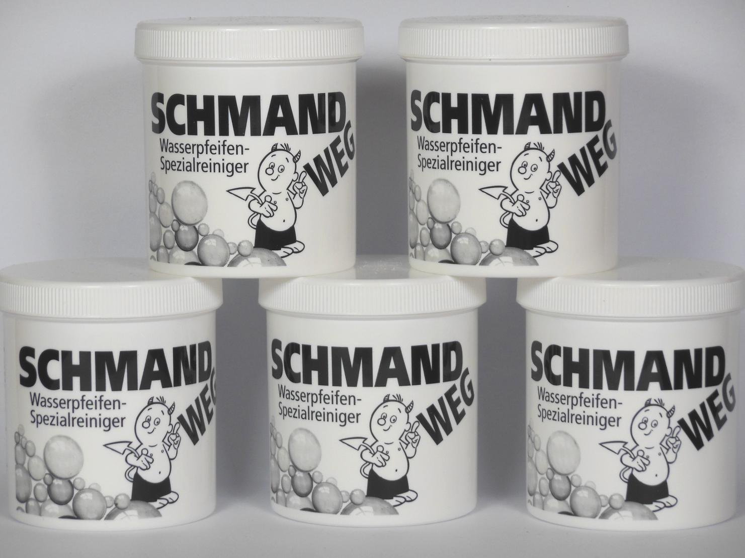 Schmand Weg - Detergente per Pipa ad Acqua/Bong, 5 barattoli da 150 g cad. = 750 g