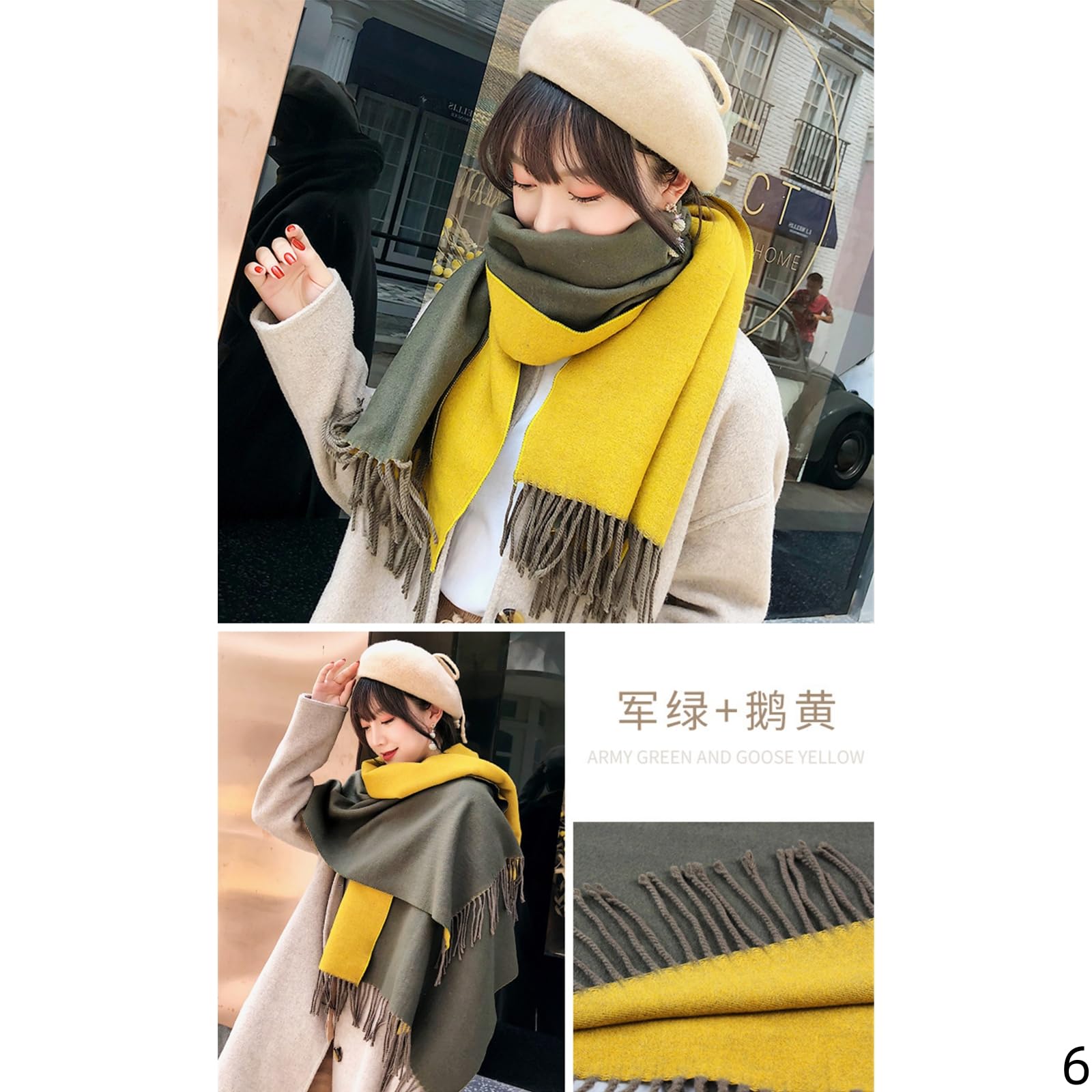 Foulard Donna Sciarpa Lunga E Calda, Versatile, A Doppia Faccia, Da Donna, Per Studenti Uomini Adatti All'autunno All'inverno