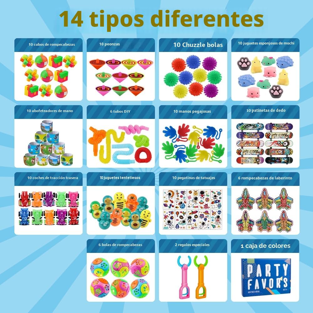 nicknack Relleno Piñata Infantil, 120 Piezas Juguetes de Fiesta a Granel, Party Favores Juguetes para Niñas Niños, Relleno Piñata Cumpleaños Infantil