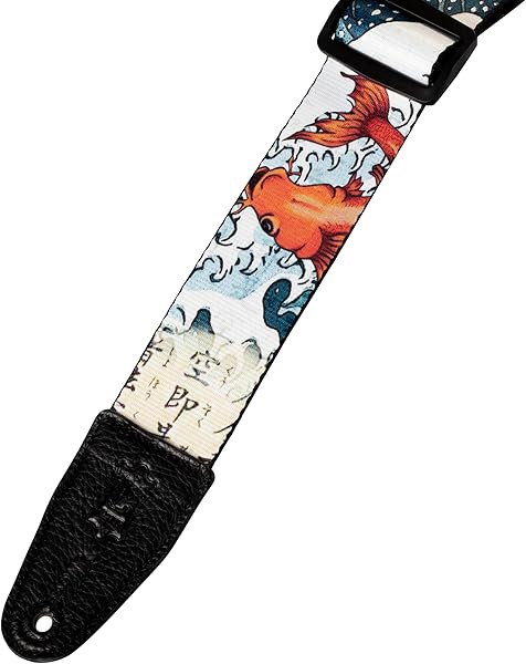 Amazon _ Levy's Leathers 2 _ポリエステル製ギターストラップ昇華 - 元のアーティストのデザイン、本革端(MPD2-016)で印刷 _ ギターストラップ _ 楽器・音響機器