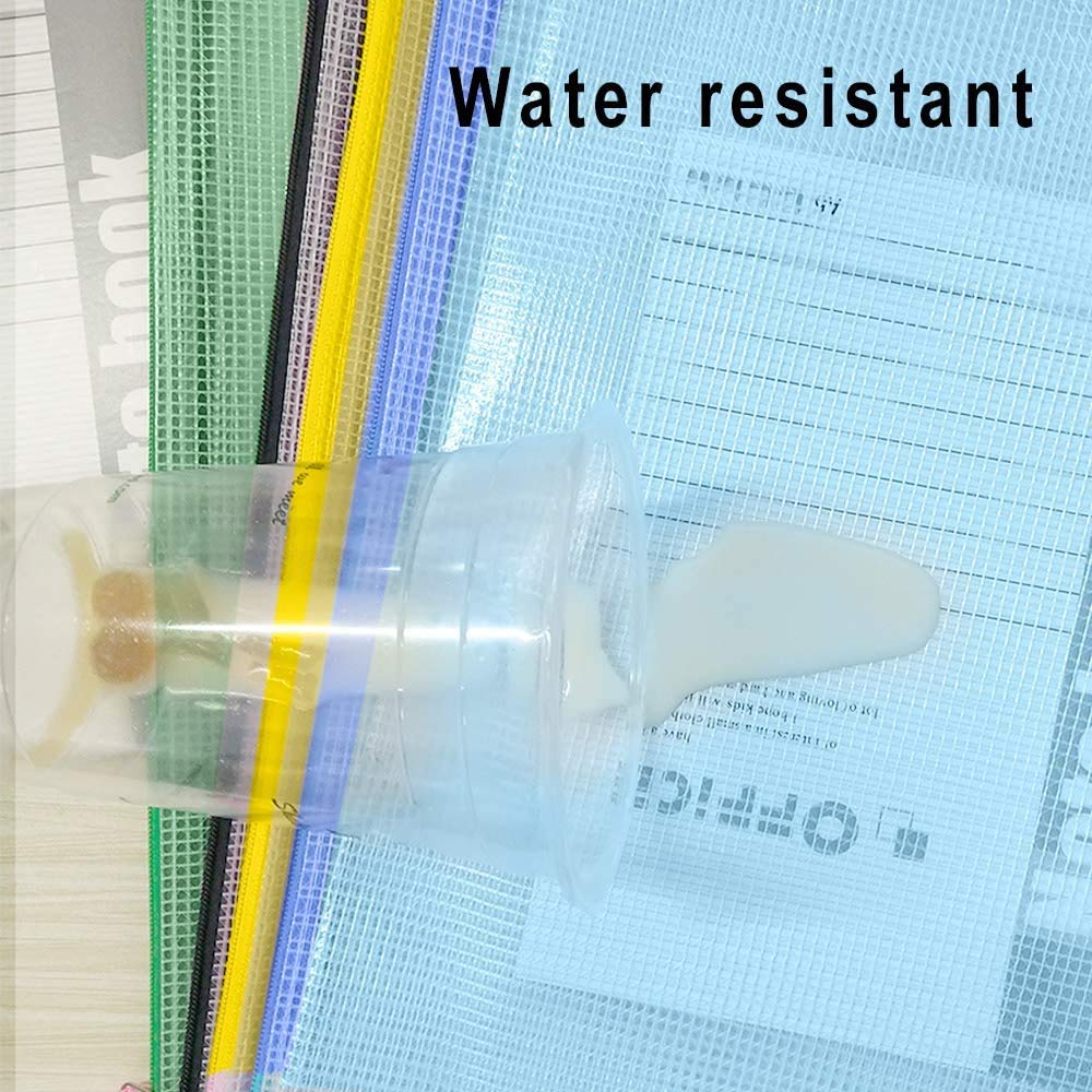 36 portafogli in plastica A4 con chiusura a cerniera, extra spessi, formato A4, con cerniera, per documenti in rete (6 colori)