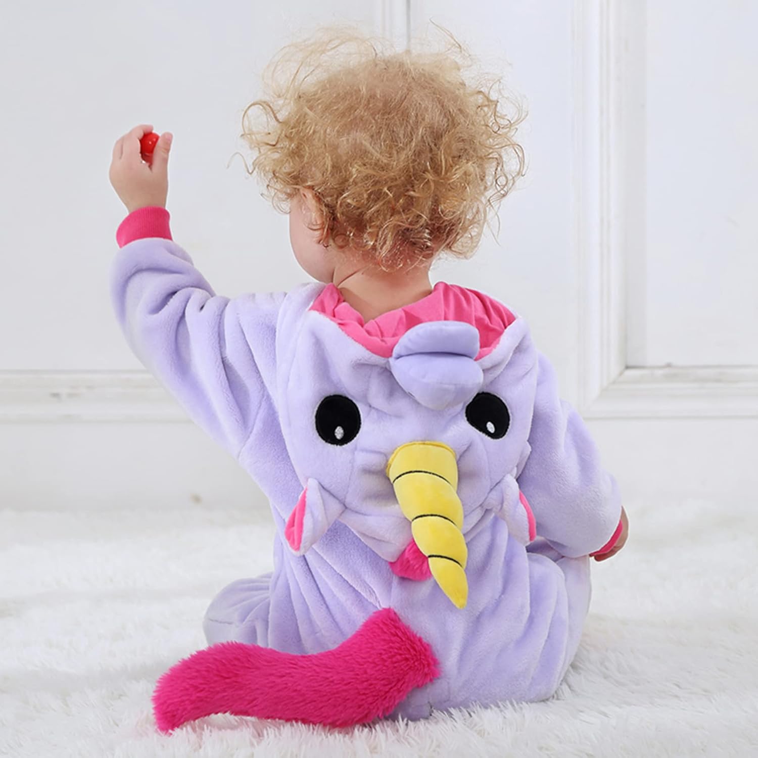 TONWHAR Kids' And Toddlers' Infant Tiger Dinosaur Animal Fancy Dress Costume Outfit Hooded Romper Jumpsuit - Image 8