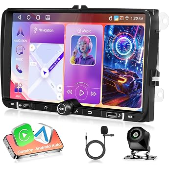 4+64G Motorsi Android Autoradio f r VW Passat Golf Touran Polo Skoda Seat Altea 9'' 1280P HD Touchscreen Car Stereo IOS Carplay Android Auto Radio Bluetooth 5.0 EQ WiFi DAB+ OBD2