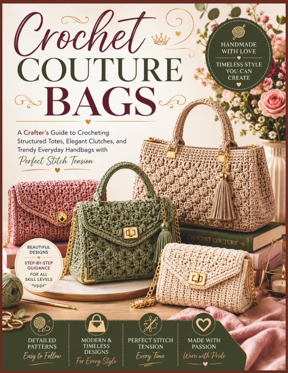 Crochet Couture Bags: A Crafter’s Guide to Crocheting Structured Totes, Elegant Clutches, and Trendy Everyday Handbags with Perfect Stitch Tension