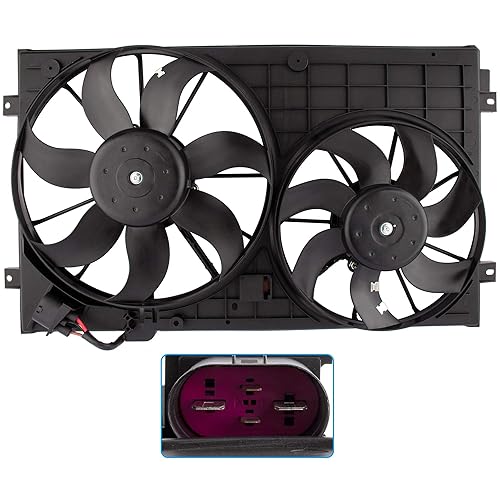 BOXI Engine Radiator Dual Cooling Fan Assembly Fits for Volkswagen