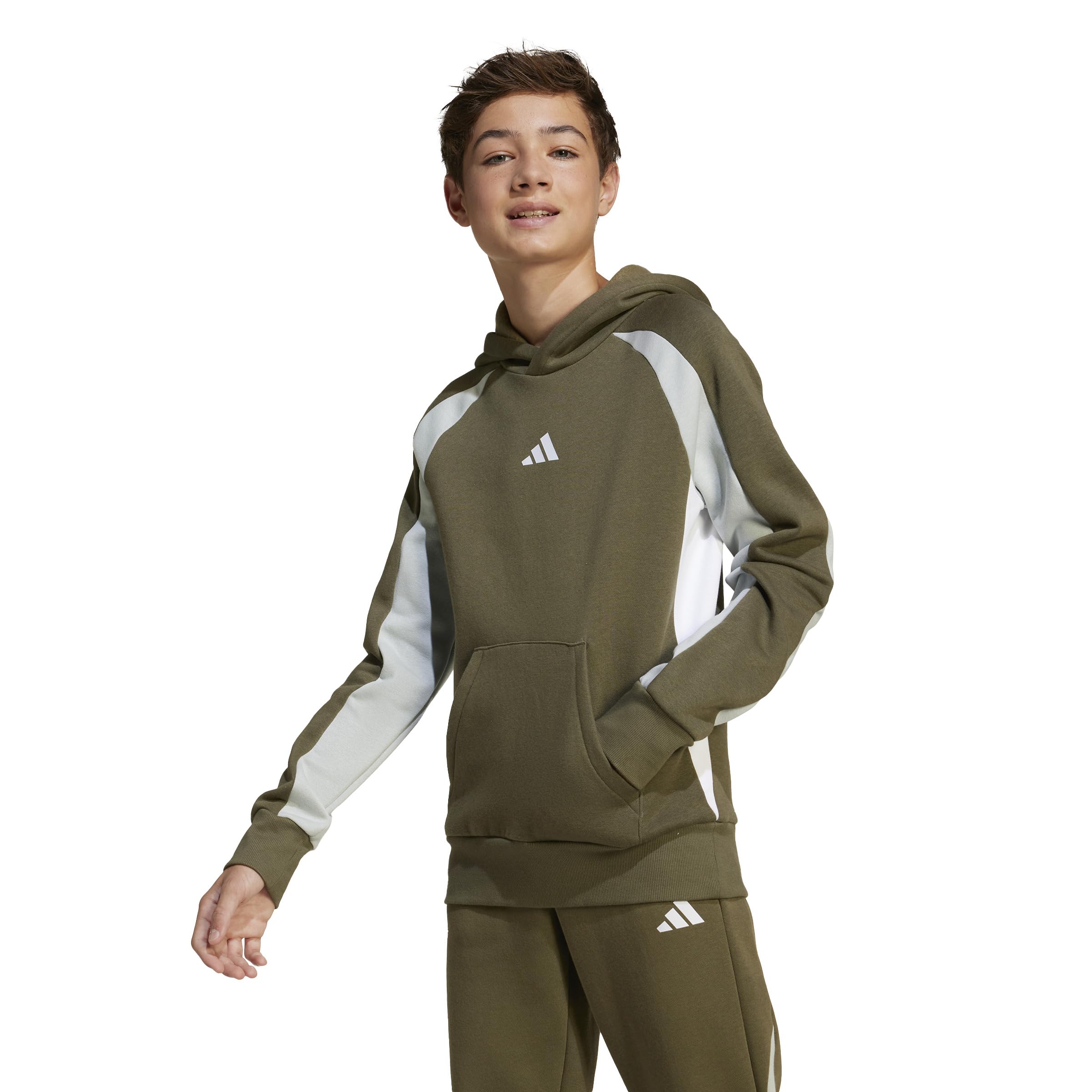 Adidas Seasonal Essentials Colorblock Fleece Hoodie Sudadera con Capucha Unisex niños (Pack de 1)