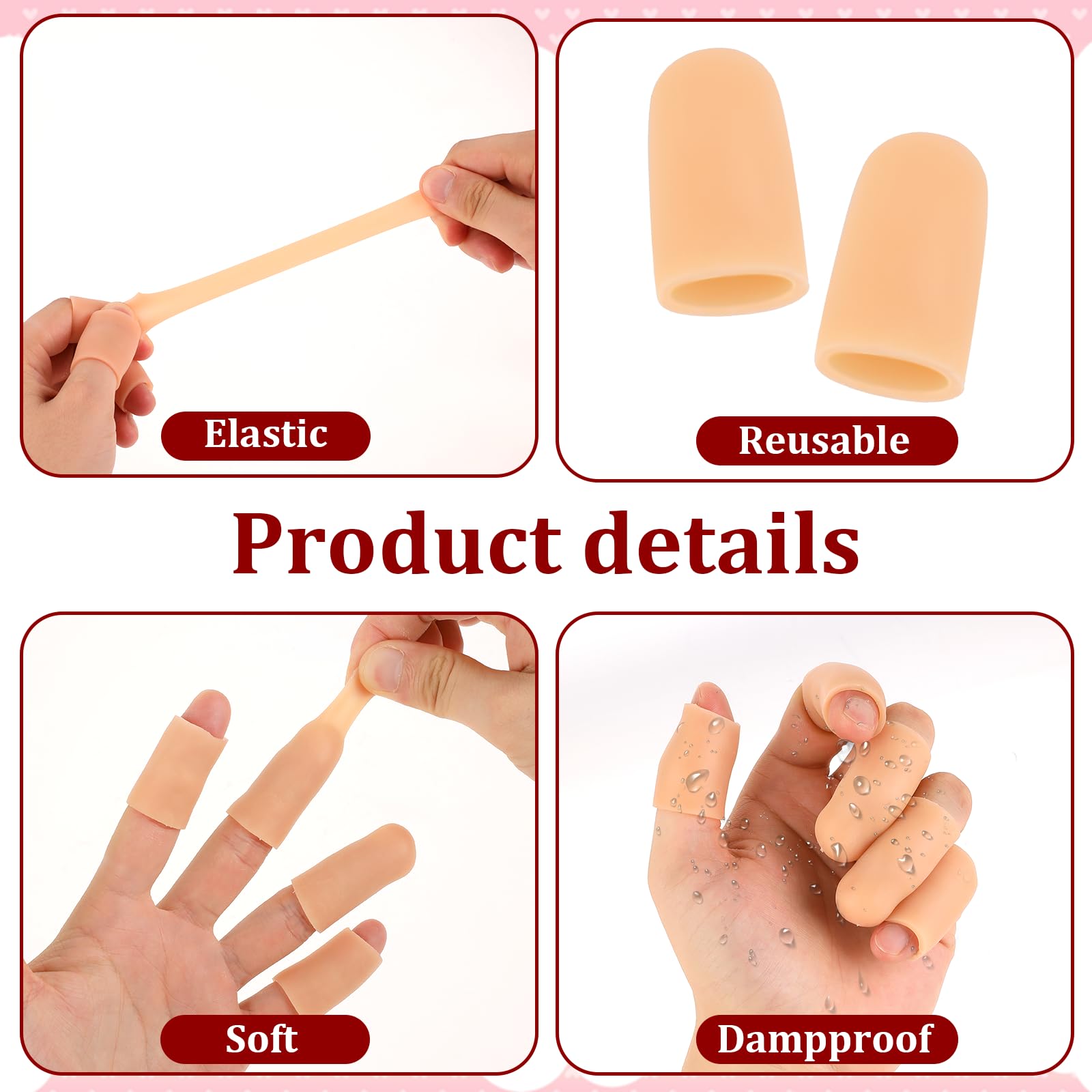 DIVINA VITAE Lot De 20 Protège-Doigts En Silicone - Protection Bout Des Doigts Imperméable