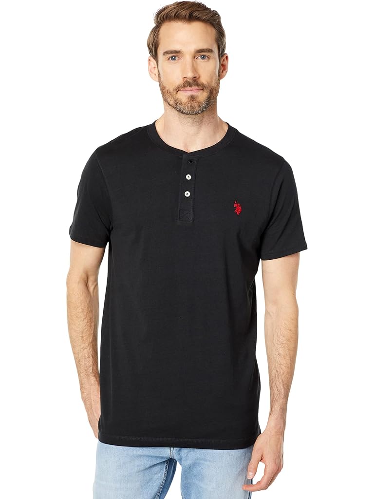 U.S. POLO ASSN. Short Sleeve Small Pony Solid Henley Knit Shirt