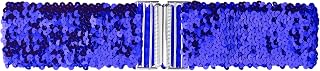 Womens Plus Size Stretchy Waist Belts Metal Interlock Buckles Sequins Decor Belts for Dresses