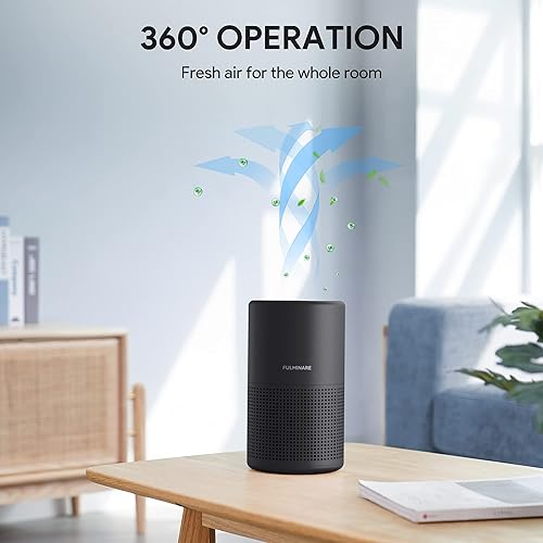 Miniatura 3 de FULMINARE Purificadores de aire para dormitorio H13 True HEPA filtro de aire silencioso con luz nocturna, purificador de aire pequeño portátil para