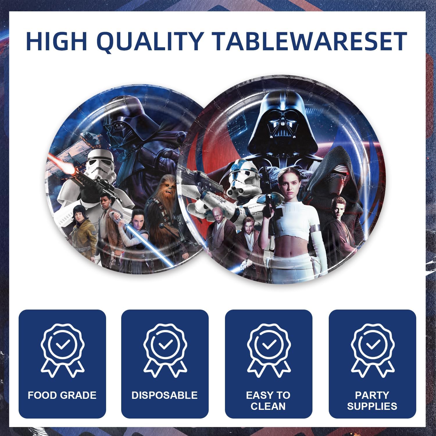 141PCS Star Wars Party Supplies, Party Tableware Set for 20 Guests，theme Birthday Decorations ，Used for Birthday Party Supplies