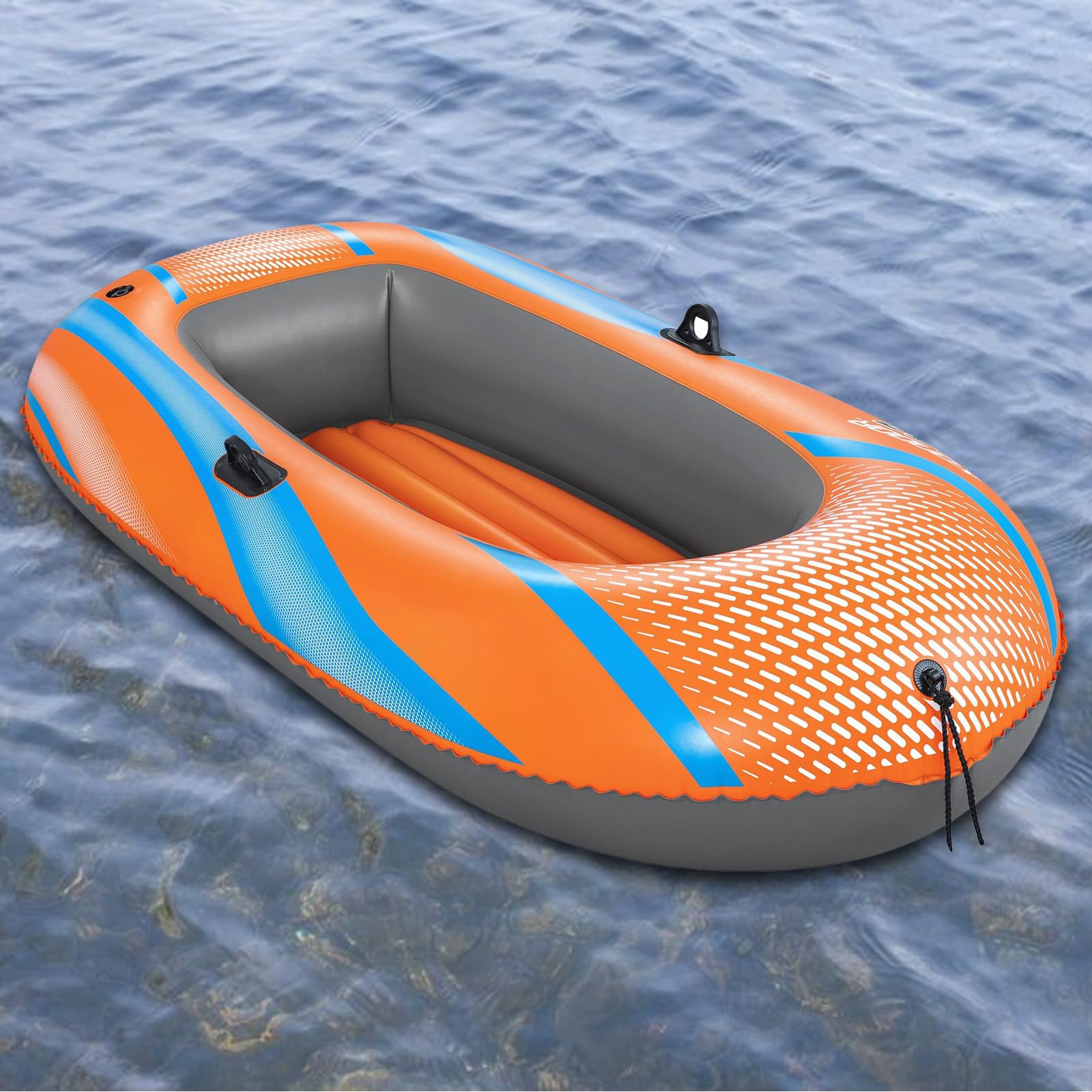 Barco de pesca inflable para una persona, bote inflable 1100D PVC, 3 cámaras de aire, raft One-Man (149 x 85 x 38 cm)