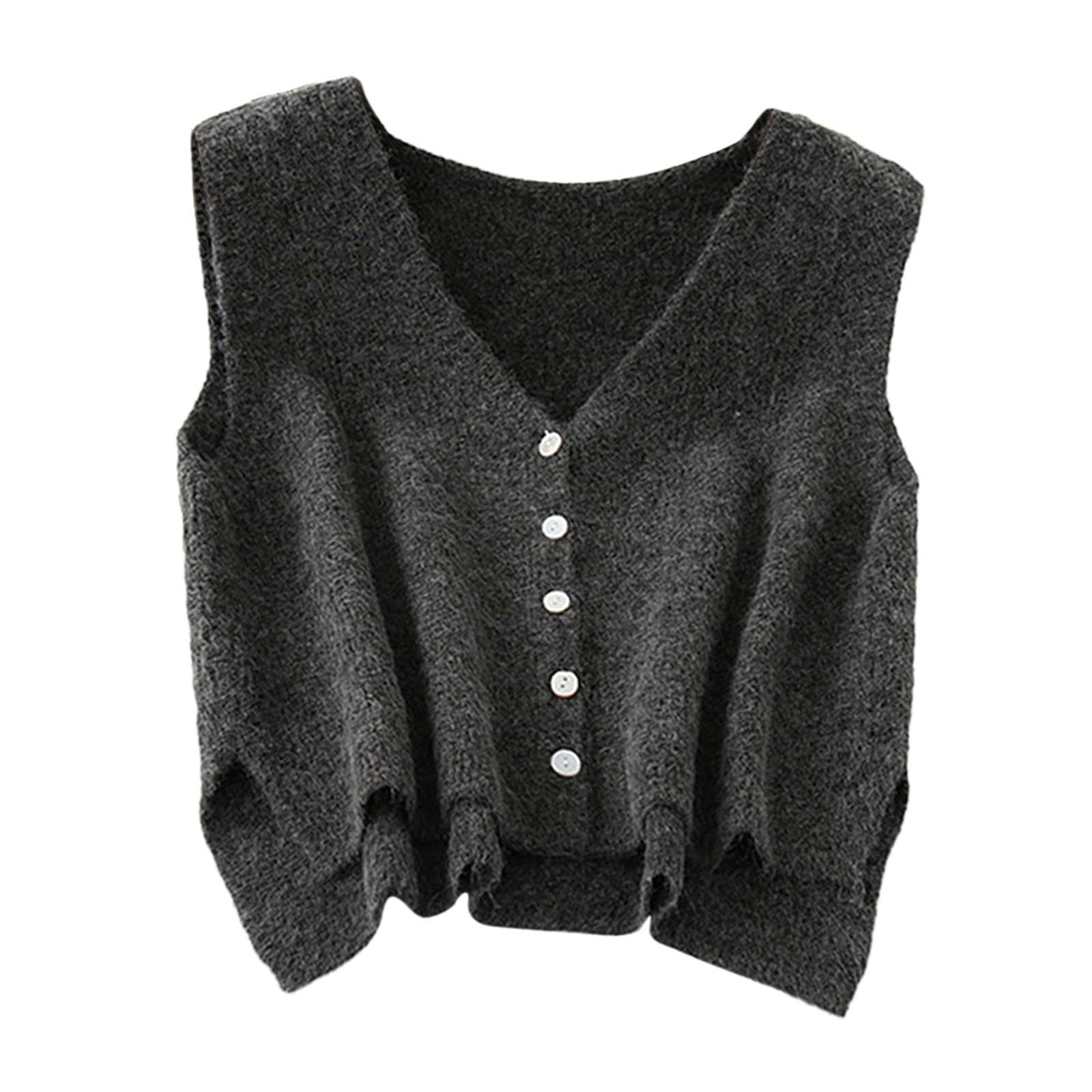 merishopp Women Sweater Vest Breathable V Neck Casual Fashion Jumpers Sleeveless Gilet Gray|Clothing Shoes & Accessories | Womens Clothing | Coats & Jackets-picture-37