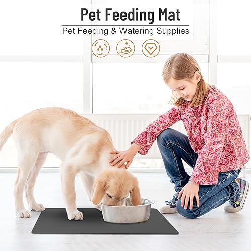 Miniatura 3 de Tapete de comida para perro, absorbente e impermeable, tapete para agua para perros, tapete para alimentos y agua, tapete antideslizante para comida