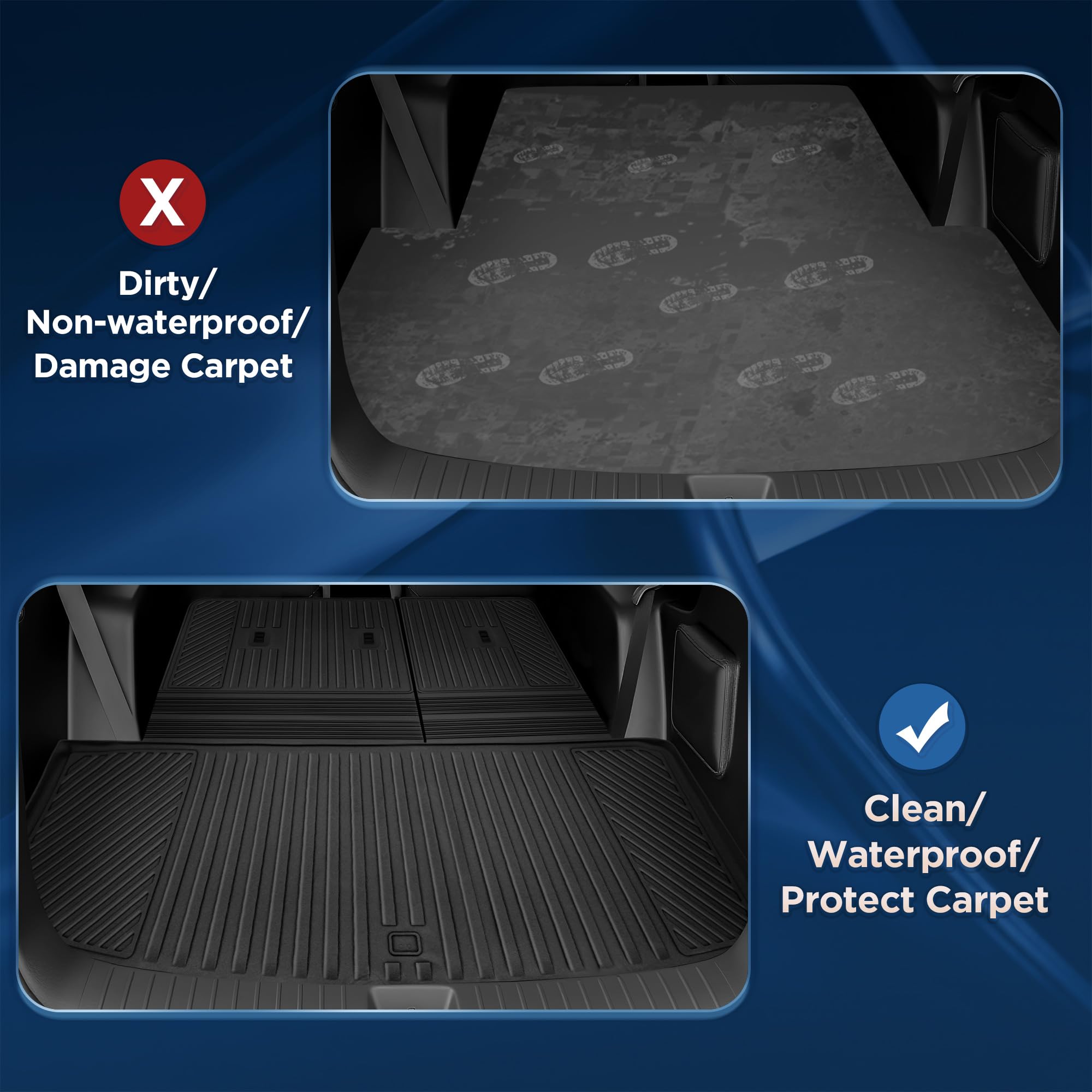 2026 Palisade Floor Mats Only Fuel 7-Seat All Weather TPE Cargo Mat with Backrest Mat for Hyundai Palisade — view 6