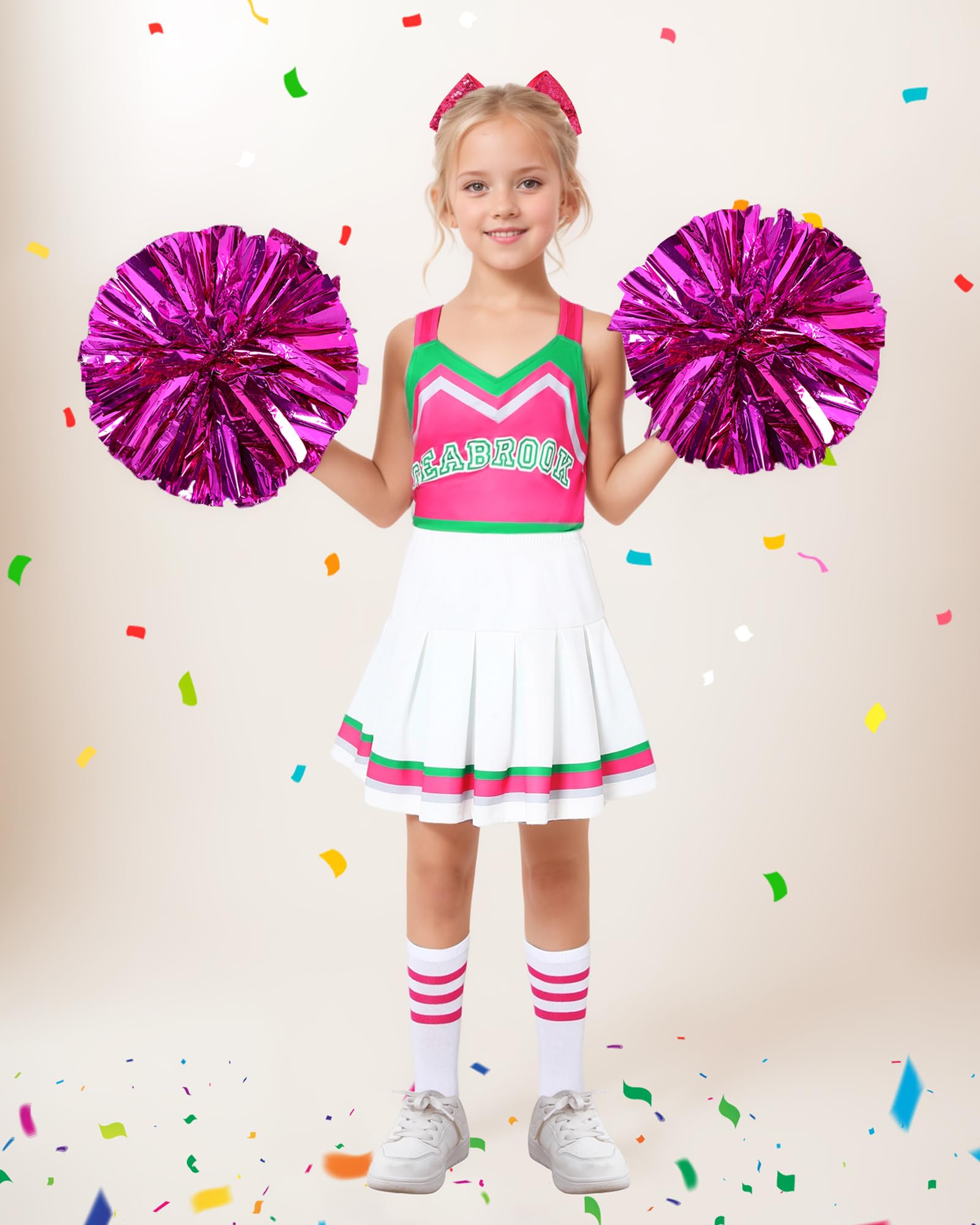 Disfraz de animadora para niñas, trajes de animadora para niños, disfraz de Halloween, cosplay con pompón y corbatín