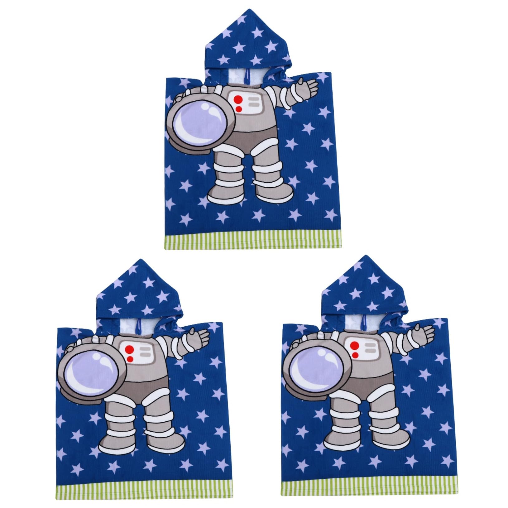 MAGICLULU 3 Piezas Capa para Niños Batas De SPA Poncho De Bebe Toalla Toallas para Niños Pequeños Toalla con Capucha para Bebé Toalla De Baño para Niños Pequeños Blue Poliéster (poliéster)