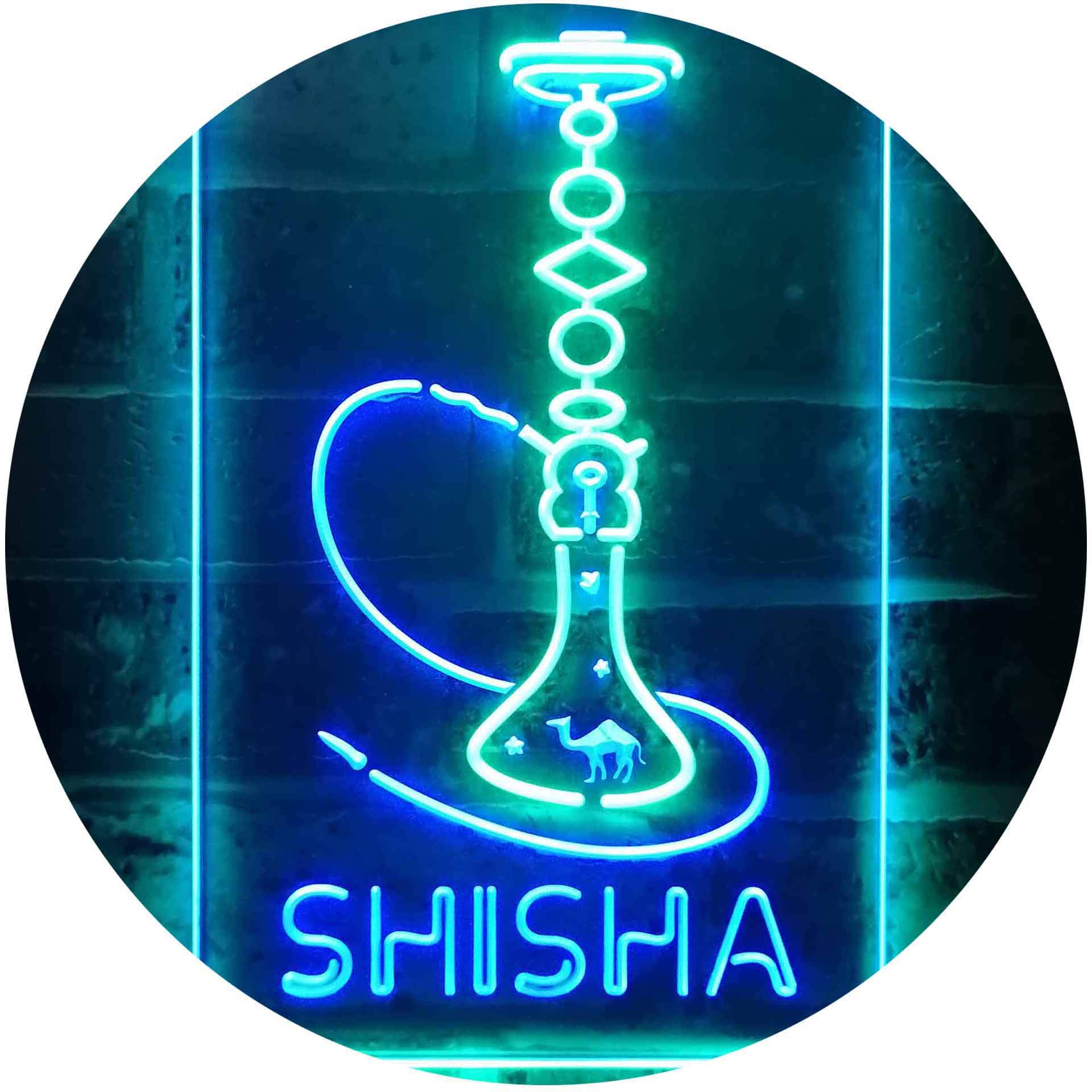 ADVPRO Hookah Shisha Shop Home Room Man Cave Décor Dual Color LED Neon Sign Green & Blue 8.5