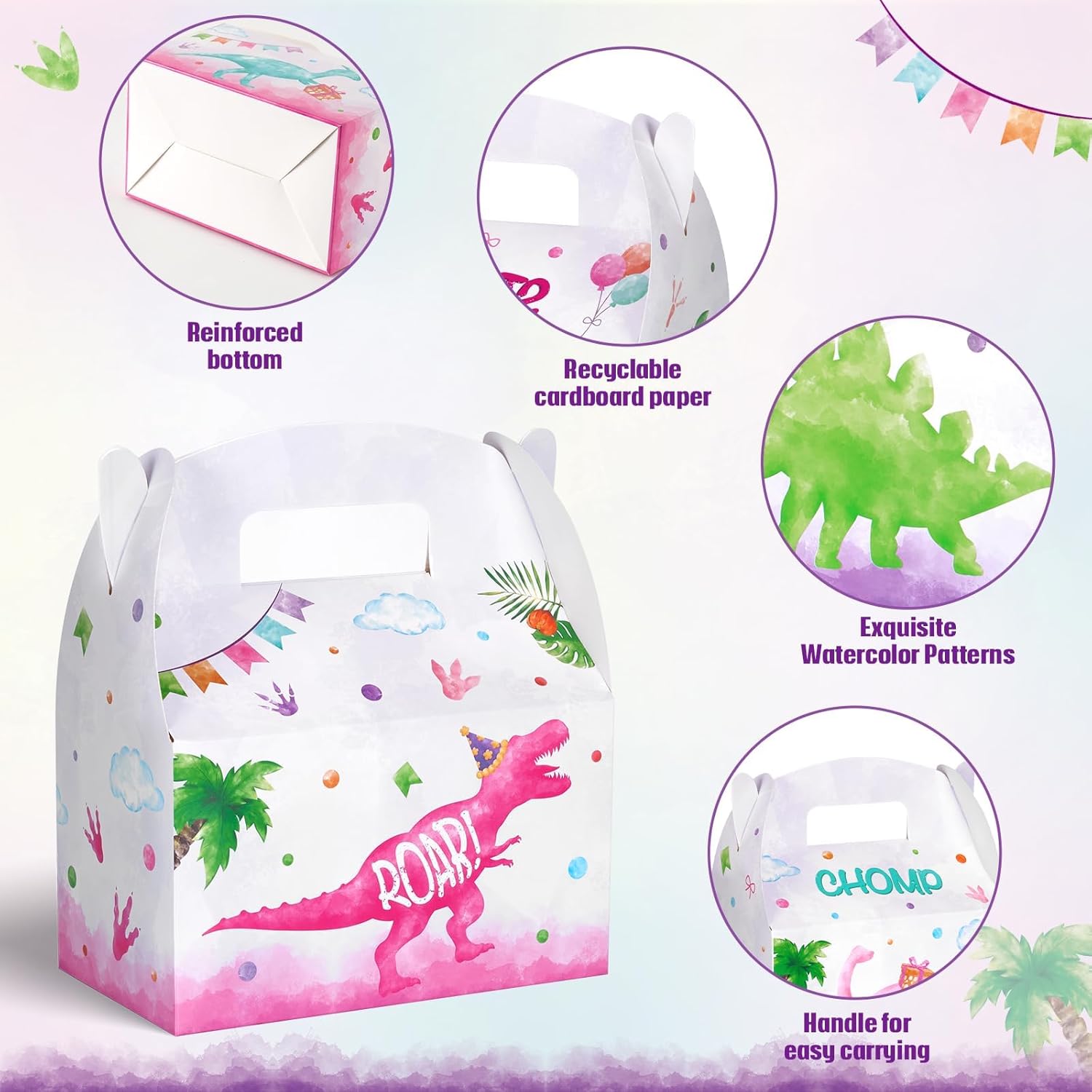 WERNNSAI 12 Pack Dinosaur Party Boxes + Dinosaur Piñata
