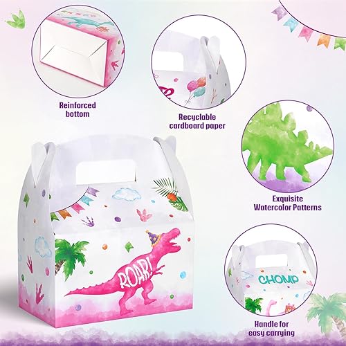 Miniatura 51 de WERNNSAI Paquete de 12 cajas de fiesta de dinosaurios, decoraciones de cumpleaños de dinosaurios, cajas de recuerdo de fiesta de dinosaurios