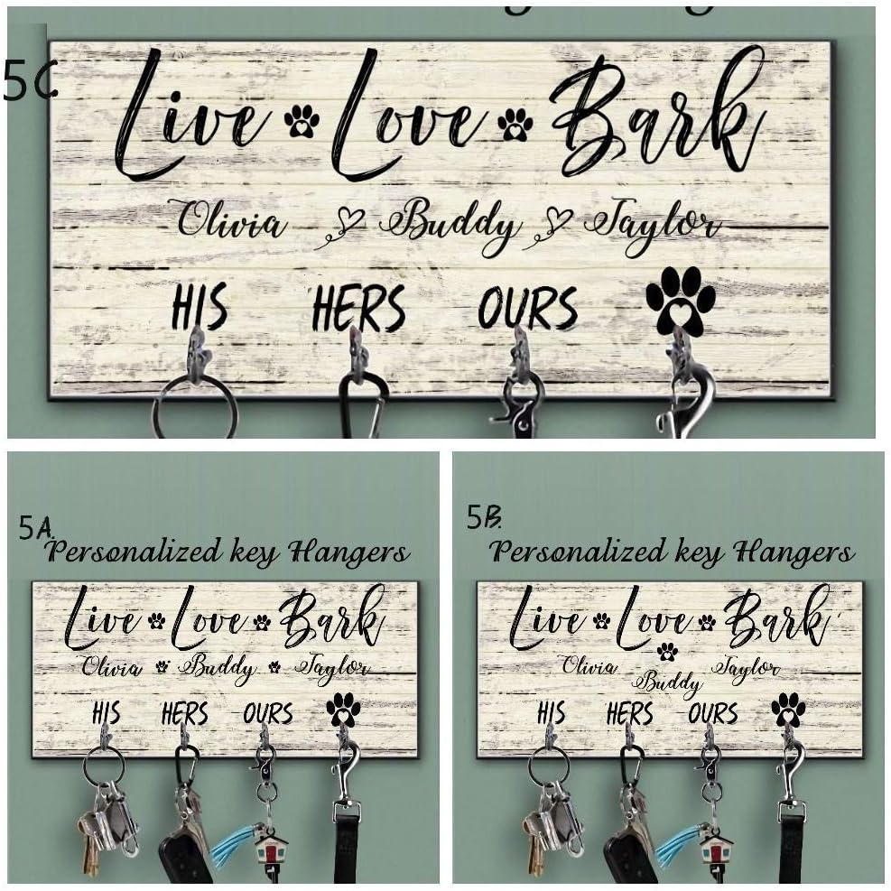 Personalized Key Holder Dog Leash Hanger for Wall Dog Lovers Gift Wall Key Rack Dog Lead Hook Housewarming Gift Wedding Gift Organizer hallway