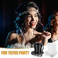 Vista 6 de Dandat 24 piezas de chupito en collar de cuentas, accesorios de graduación, mini vasos de plástico desechables para fiesta de graduación, accesorios